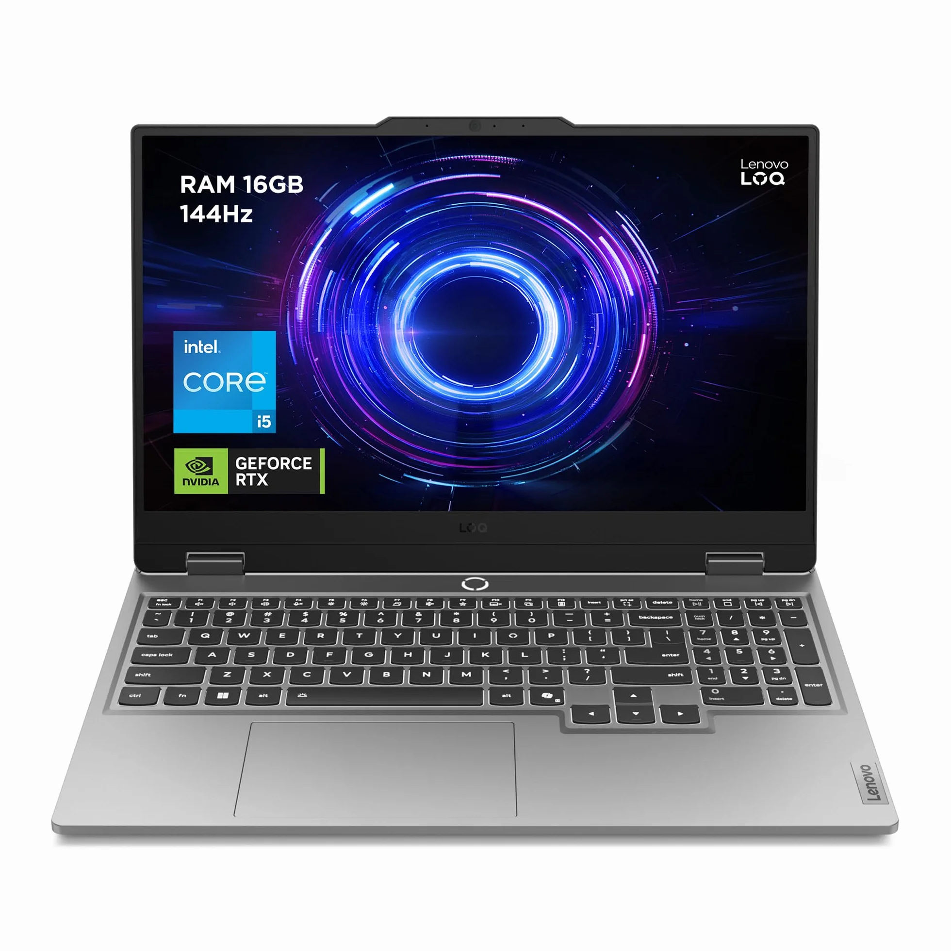 Lenovo LOQ 15IRX10 Ordinateur Portable Gaming 15.6" FHD 144Hz Intel Core i5-13450HX RAM 16Go SSD 512Go NVIDIA RTX 5060 8GB Clavier AZERTY Gris