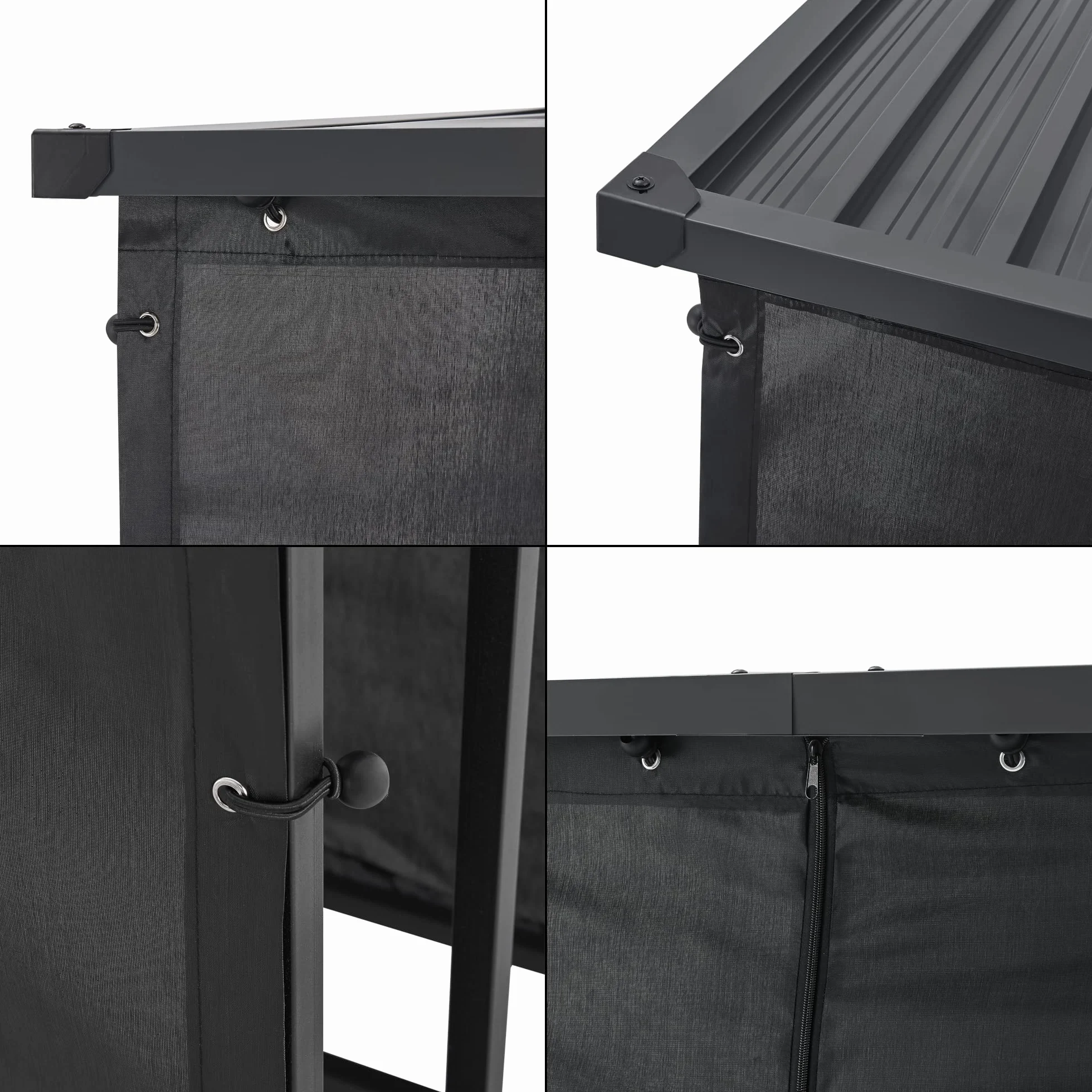 Casa.pro Abri-Bûches Couvert Housse Protection Support Bois de Chauffage Range-Bûches Stockage Extérieur Acier Galvanisé Laqué Polyester Métal Noir