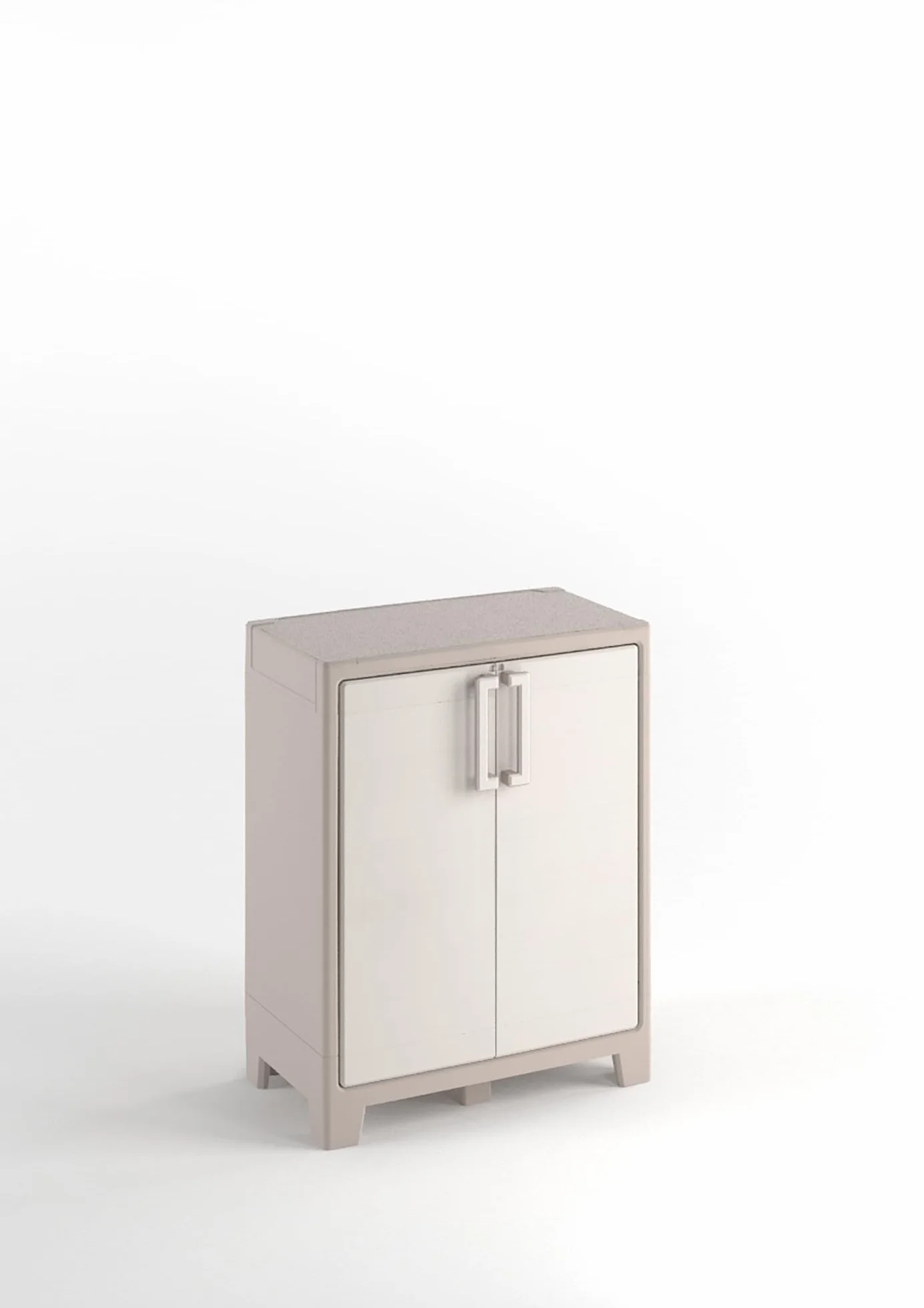 Keter Armoire Basse Gulliver Armoire de Rangement Résine 80 x 44 x 99.5 cm Beige Sable
