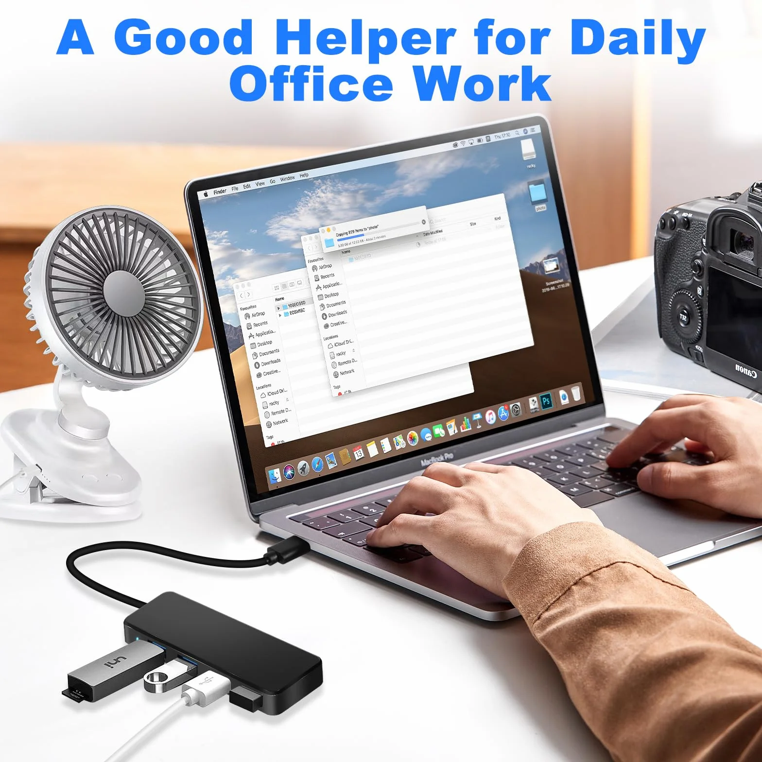 Hub USB 3.0 4 Ports Multiprise Ultra Fin 5 Gbps Adaptateur Multi USB pour MacBook Pro/Air iMac Surface Pro XPS PC