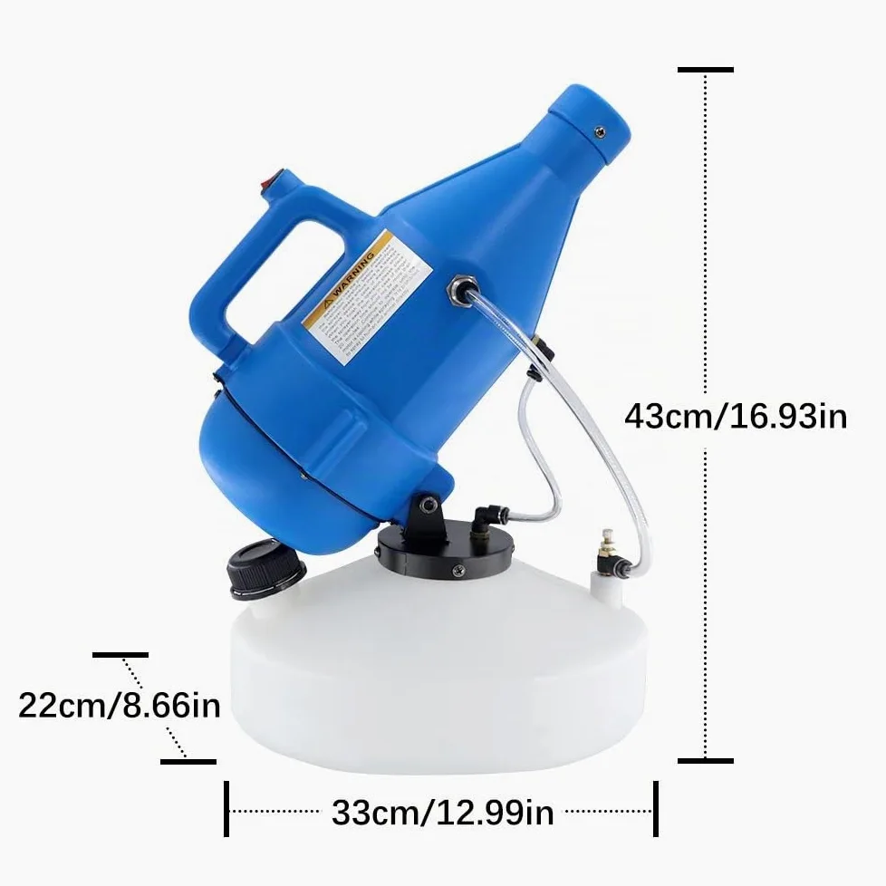 Pulvérisateur ULV 4.5L Portatif, 1400W | Atomiseur Désinfectant Électrique avec Portée 8-10m, pour Jardin Extérieur Hôtel Bureau & Maison