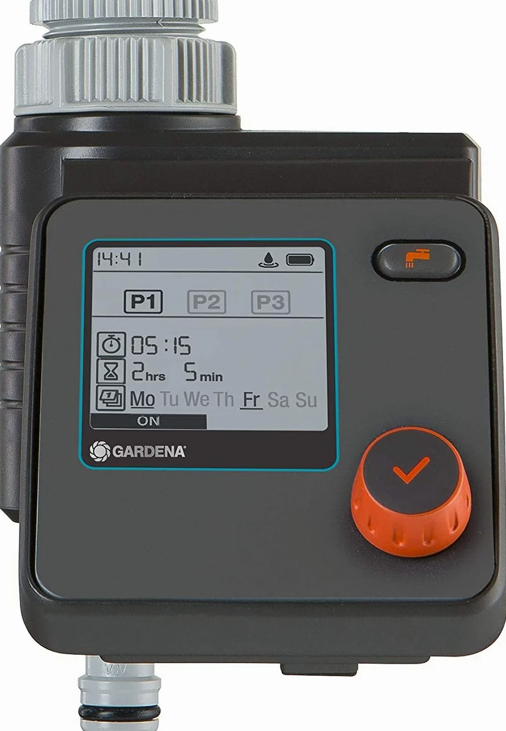 Gardena Programmateur d'Arrosage Selectcontrol : Commande d'Arrosage Automatique, 5 Options de Programmation, Fonctionnement sur Pile, Compatible avec tous les Systèmes d'Arrosage Gardena (1885-20)