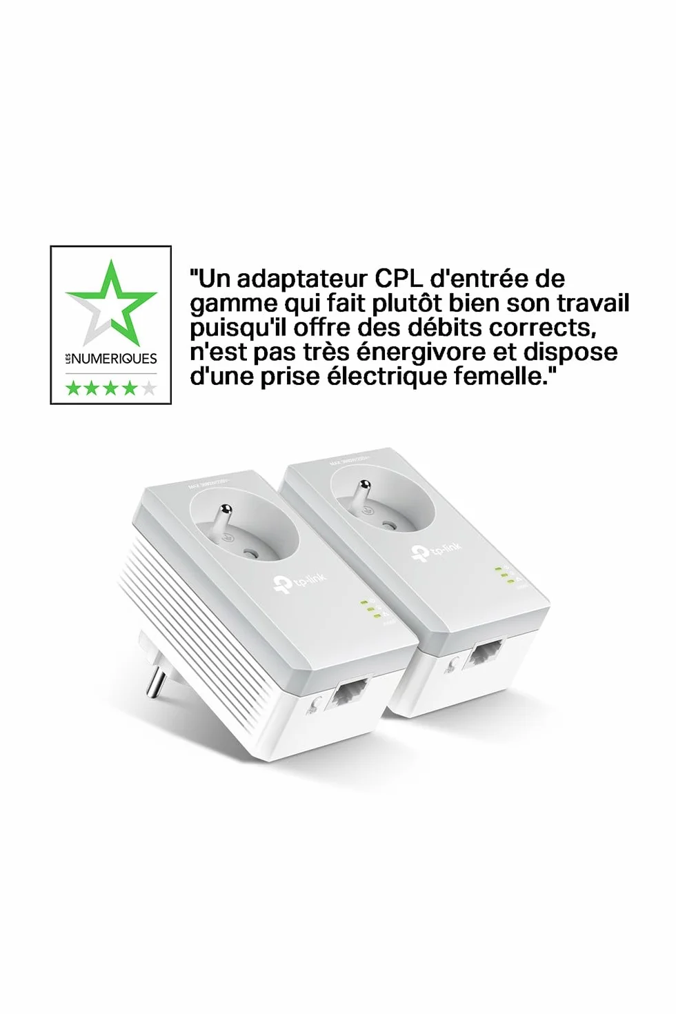 TP-Link TL-PA4015P KIT(FR) Prise CPL 600Mbps Homeplug AV2 Powerline Ethernet OneMesh