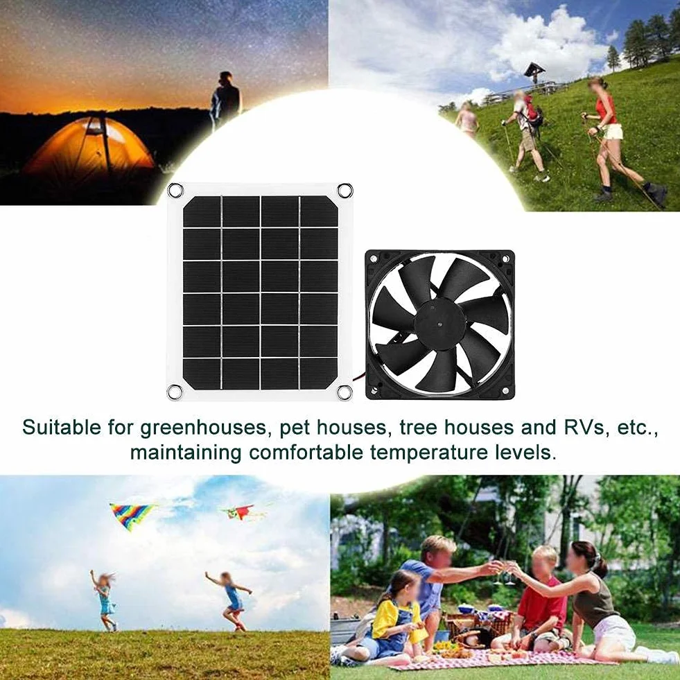Ventilateur d'Extraction Solaire IP65 Étanche pour VR Serres Maisons