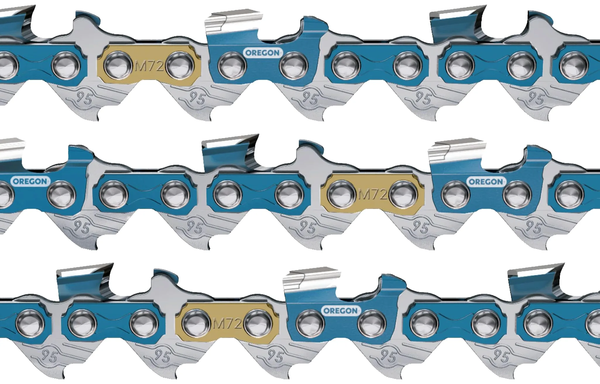 Oregon Lot de 3 chaînes de tronçonneuse SpeedCut M72 pour barre de 45,7 cm - 72 maillons d'entraînement - Compatible avec Husqvarna, Dolmar, Jonsered et plus encore | SpeedCut Lot de 3 chaînes de tronçonneuse de rechange compatibles avec Husqvarna, Dolmar