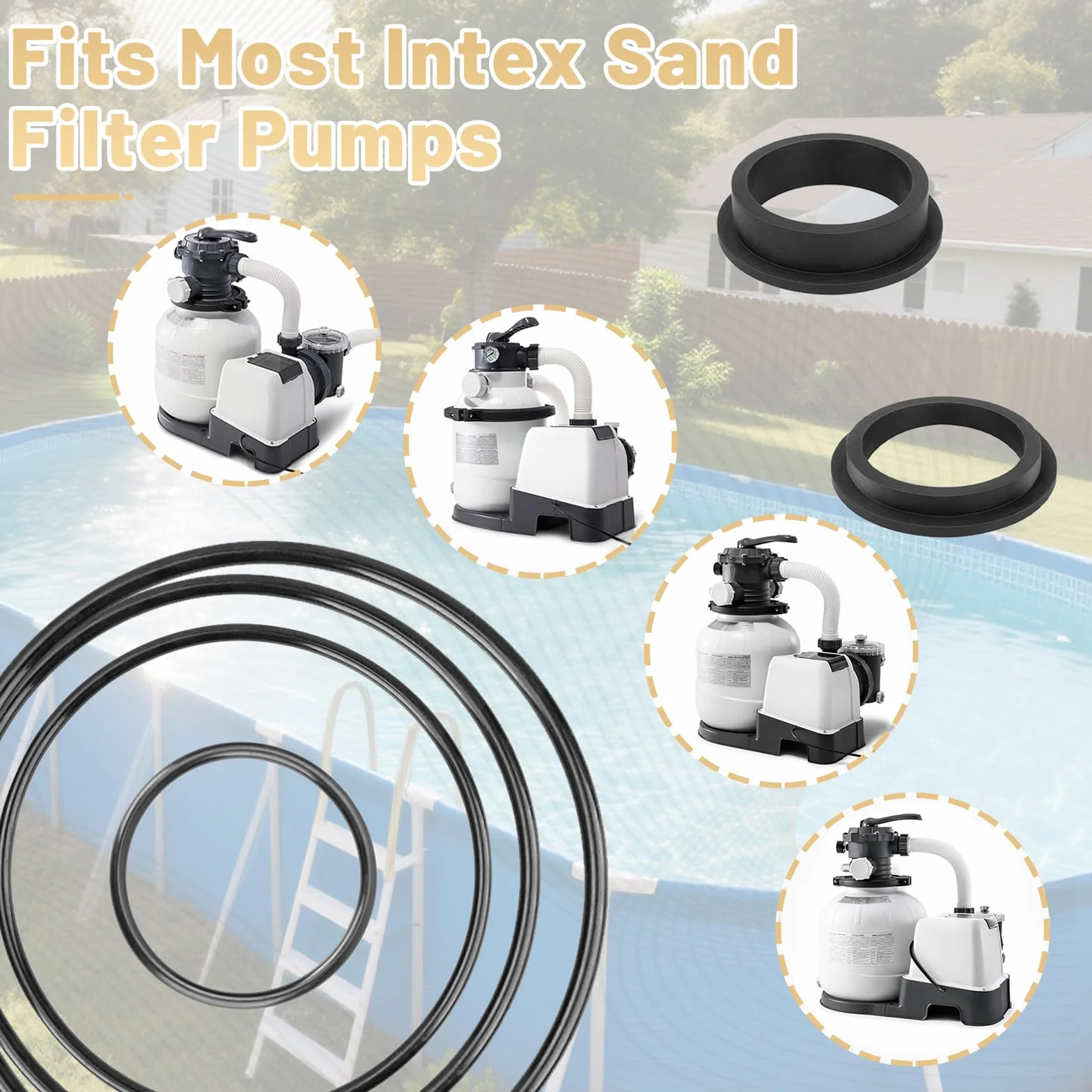 Kit Réparation Piscine Intex 12 Pièces Joints Toriques & Soupape Décharge d'Air