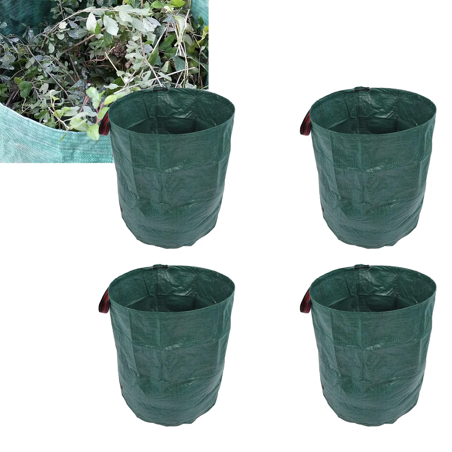 Generic Sacs à Feuilles de Jardin Réutilisables, 4 Pièces, Stockage Durable des Déchets de Grande capacité pour des Tâches de Jardinage Faciles, en Matériau PP (400L)