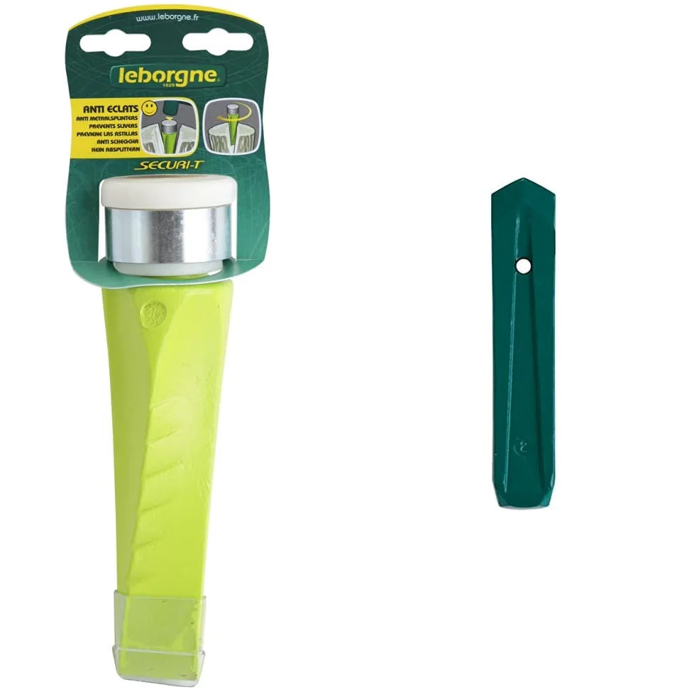 Leborgne Coin éclateur Sécuri-T, Surface de frappe en polymère, Forme hélicoïdale, Acier forgé trempé, 2,3 kg & Coin à bois, Bout pointu, Acier forgé trempé, Pour bois dur et noueux, 1,5 kg