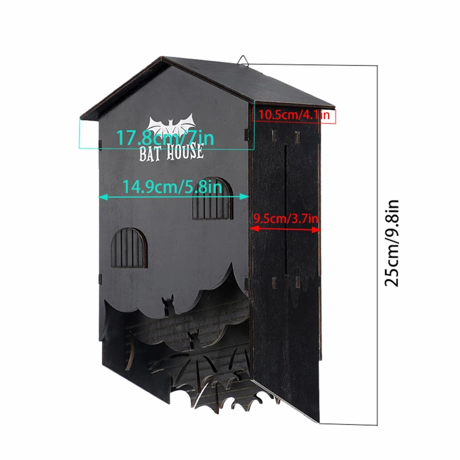 Boîte de Chauves-Souris en Bois House Three Chamber Suspendu Extérieur