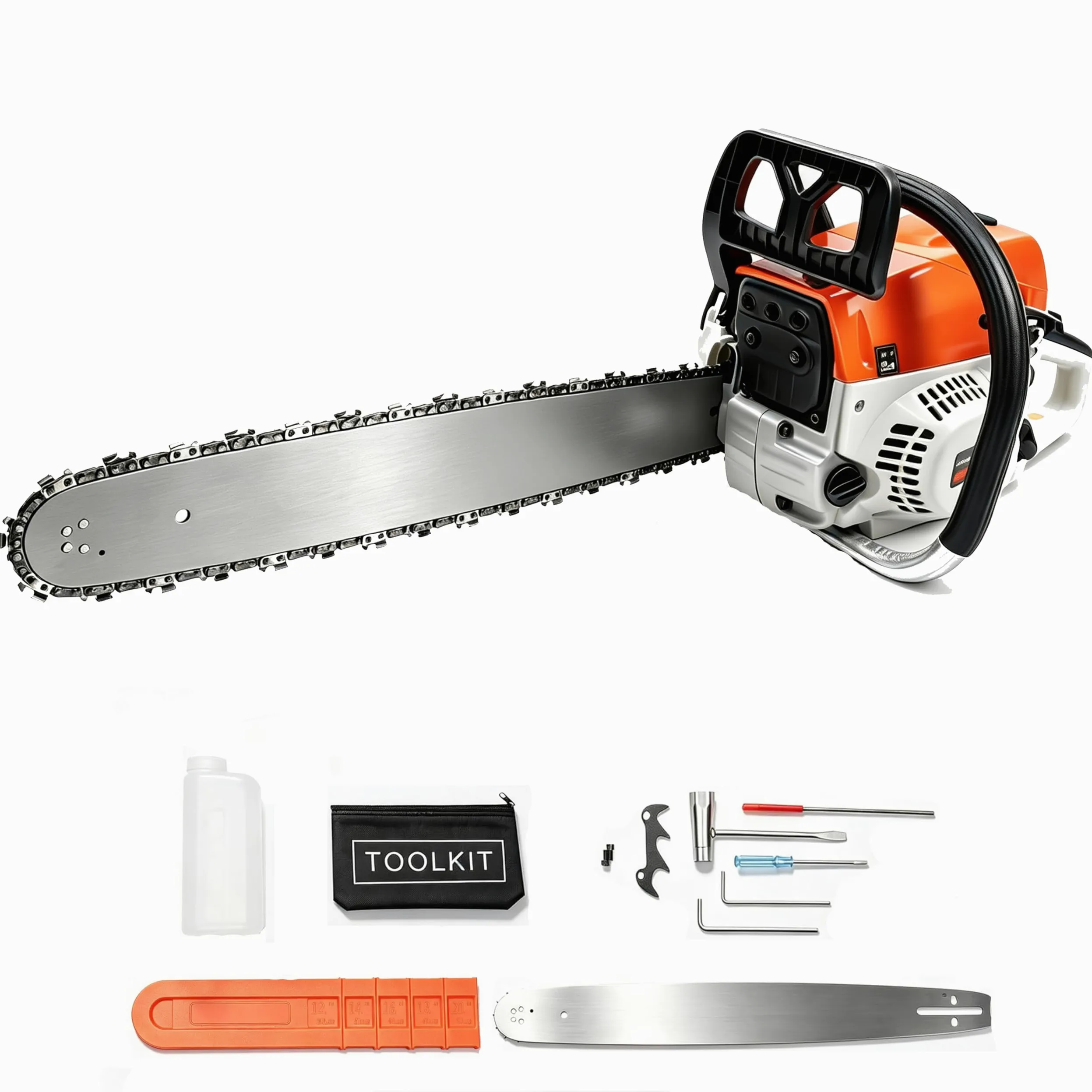 Tronçonneuse Thermique 52cc, moteur 2 temps, 2.0kw Monocylindre | Longueur de la lame de scie 51 cm, refroidi par air,Scie à chaîne à essence pour Coupe de Bois