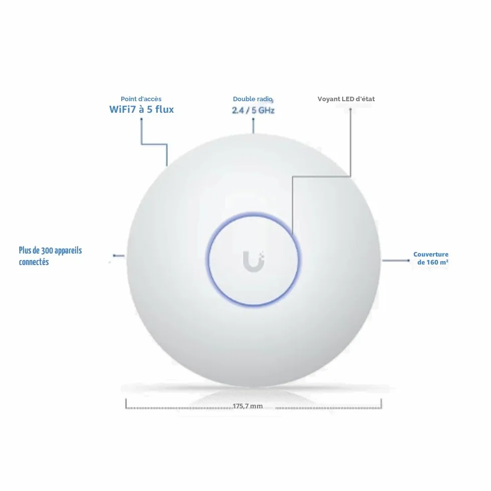 Ubiquiti UniFi U7 Long-Range Access Point WiFi 7 Dual-Band 7300Mbps PoE Blanco
