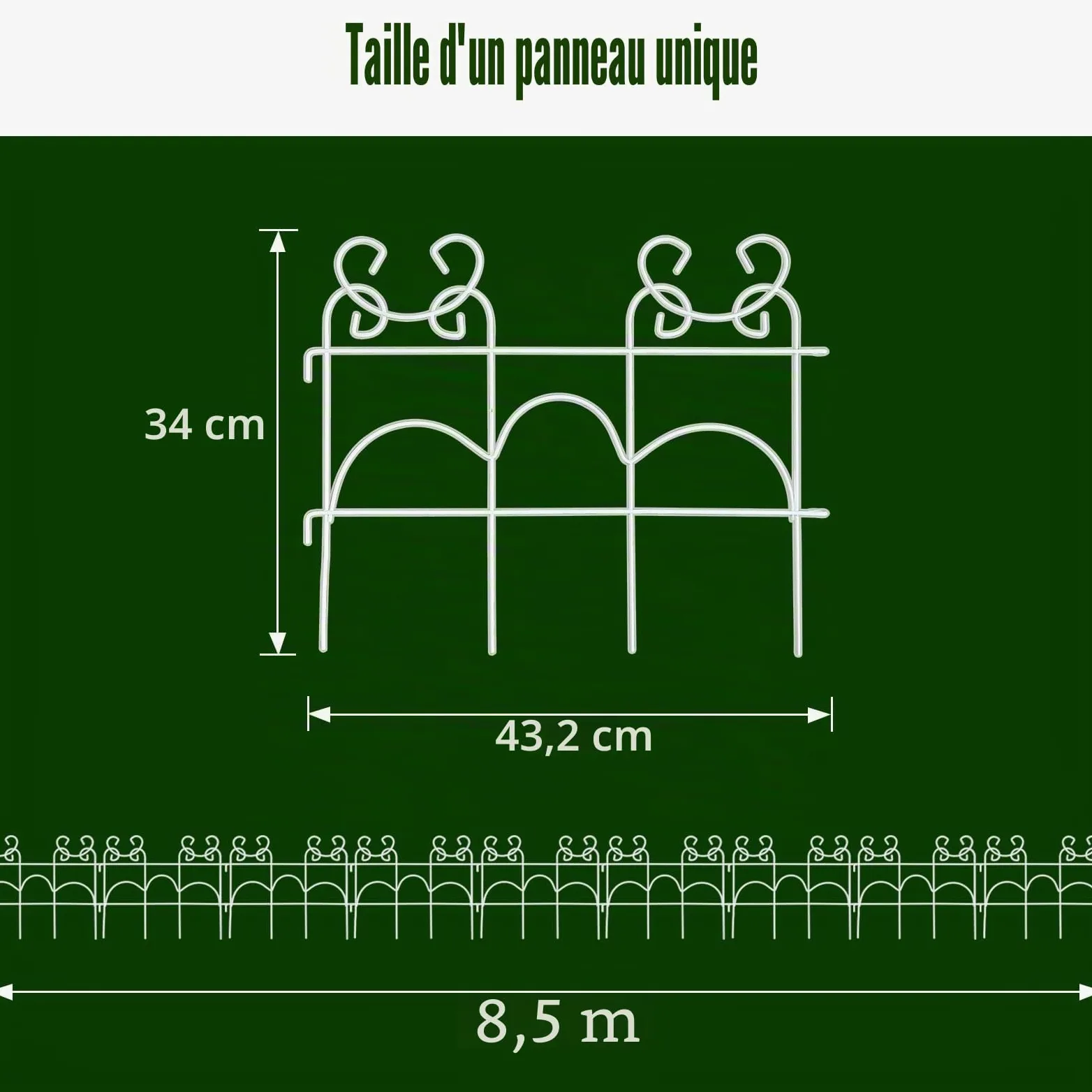ARIFARO Bordure de Jardin sans Creuser Bordure de Paysage 33cm Haut x 43cm Large, Paquet de 20, Longueur Totale 8,6m, Barrière Bordure de Jardin en Métal pour L’extérieur, Patio, Pelouse