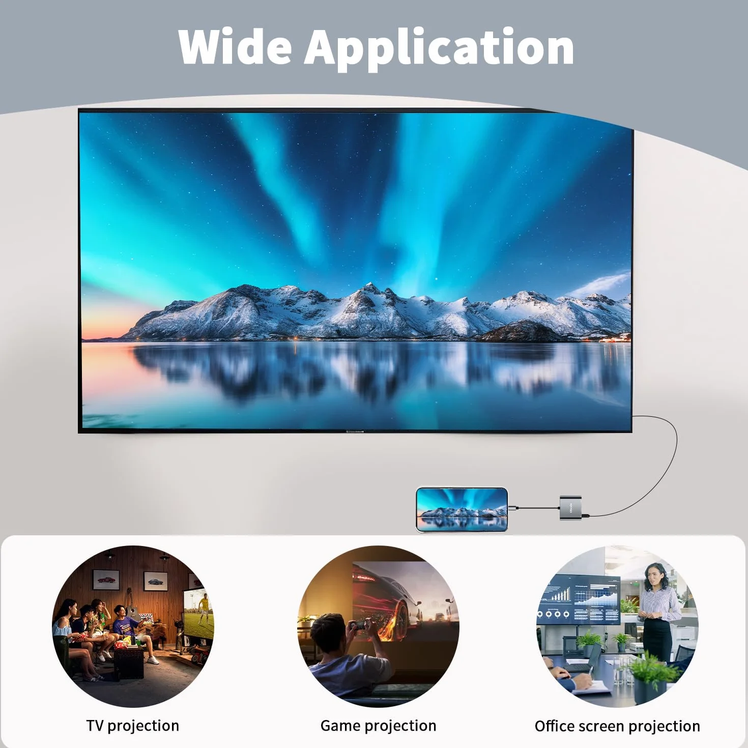 Adaptador USB C a HDMI 4K@60Hz, USB 3.0, 100W PD Carga Rápida, Hub Tipo C para MacBook Pro/Air, iPad Pro, Samsung
