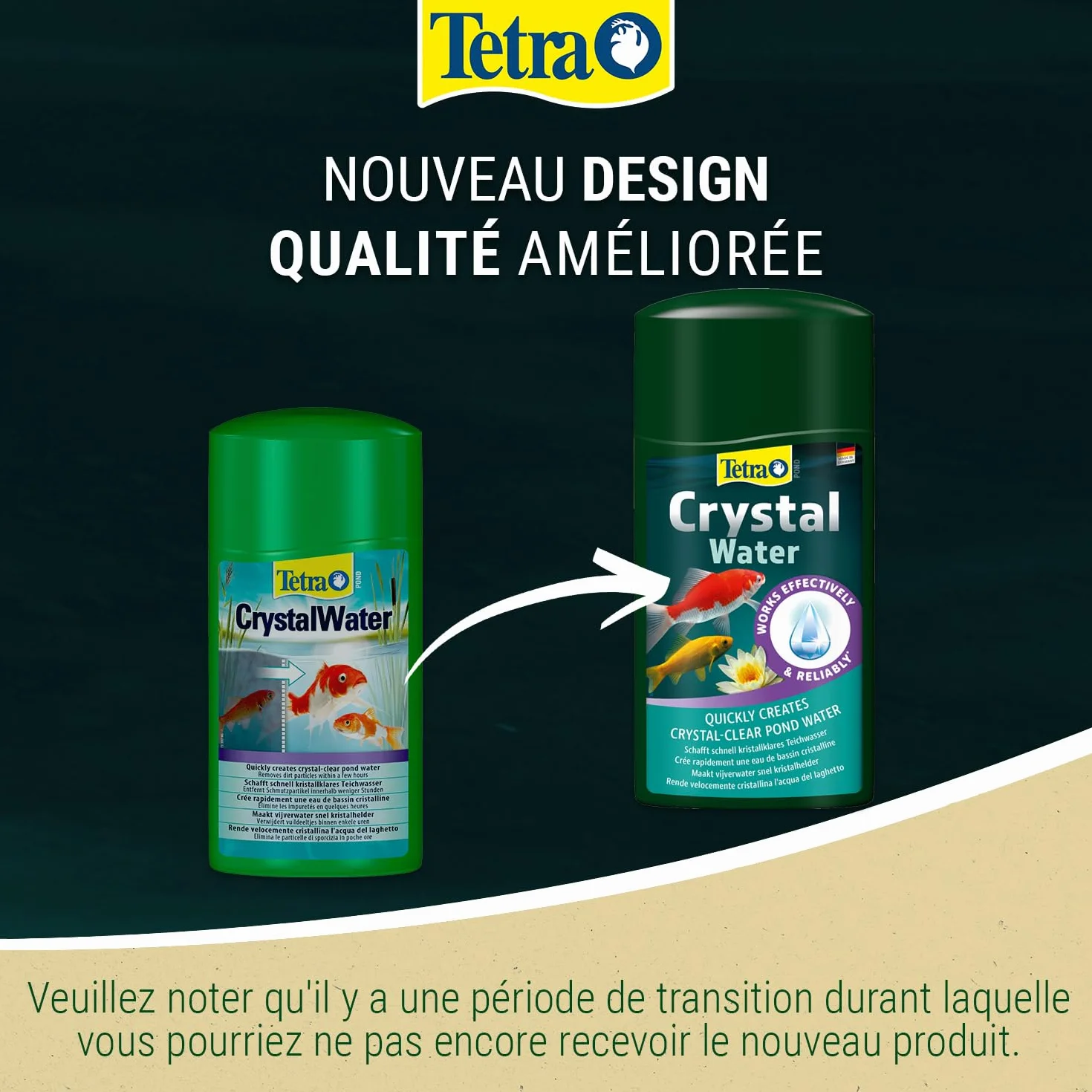 Tetra Pond CrystalWater Clarificateur d'Eau de Bassin 1 L
