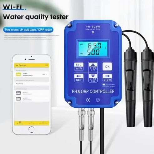 Testeur de qualité de l'eau 2 en 1 Bluetooth pH mètre pour eau potable, aquarium, piscine, aquarium
