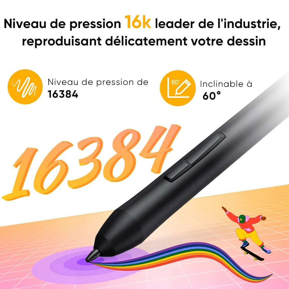 XPPen Deco 640 Tablette Graphique 16K Niveaux de Pression 6x4 Pouces