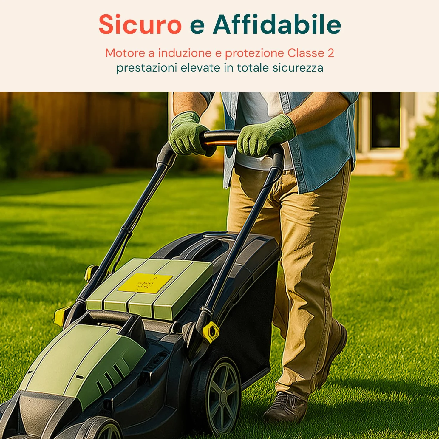 Avilia Tondeuse à Gazon électrique à Induction – Tondeuse à Gazon réglable 5 hauteurs de Coupe, diamètre de Coupe 380 mm, Vitesse 3000 TR/Min, 1600 W, 230 V, avec Panier de Collecte 50 L, 143 x 105 x