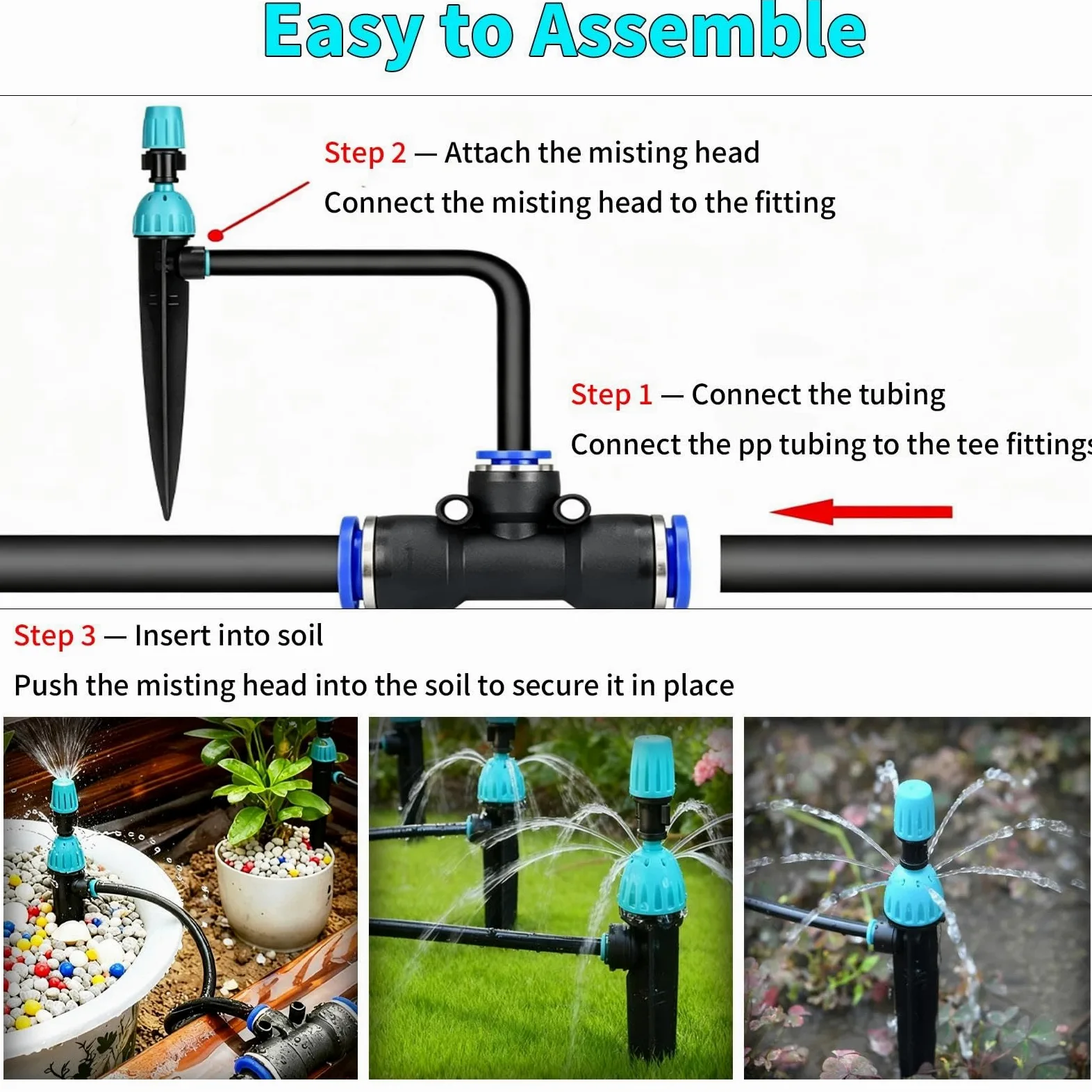 Kit D'irrigation Goutte À Goutte Par Brumisation Pour Serre Enterrée | Avec Tubes En Polypropylène Flexibles Et Résistants Aux UV, Système D'arrosage Par Brumisation Et Accessoires