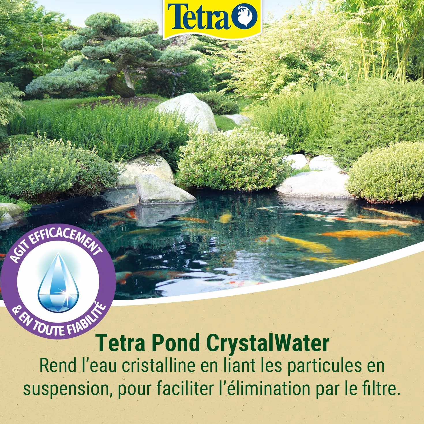 Tetra Pond CrystalWater Clarificateur d'Eau de Bassin 1 L