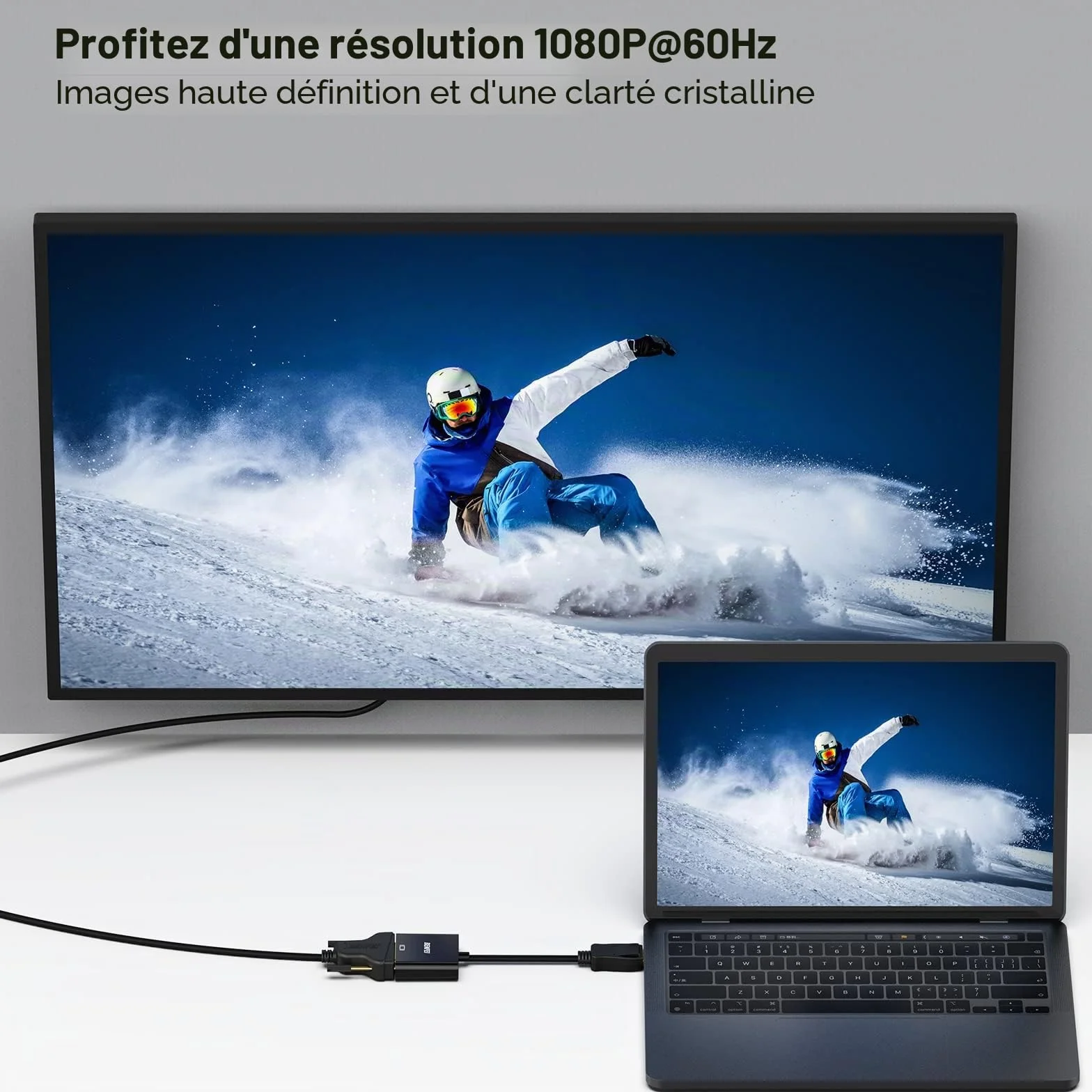 BENFEI Adaptateur DisplayPort vers DVI-D mâle vers Femelle Noir Compatible Lenovo Dell HP