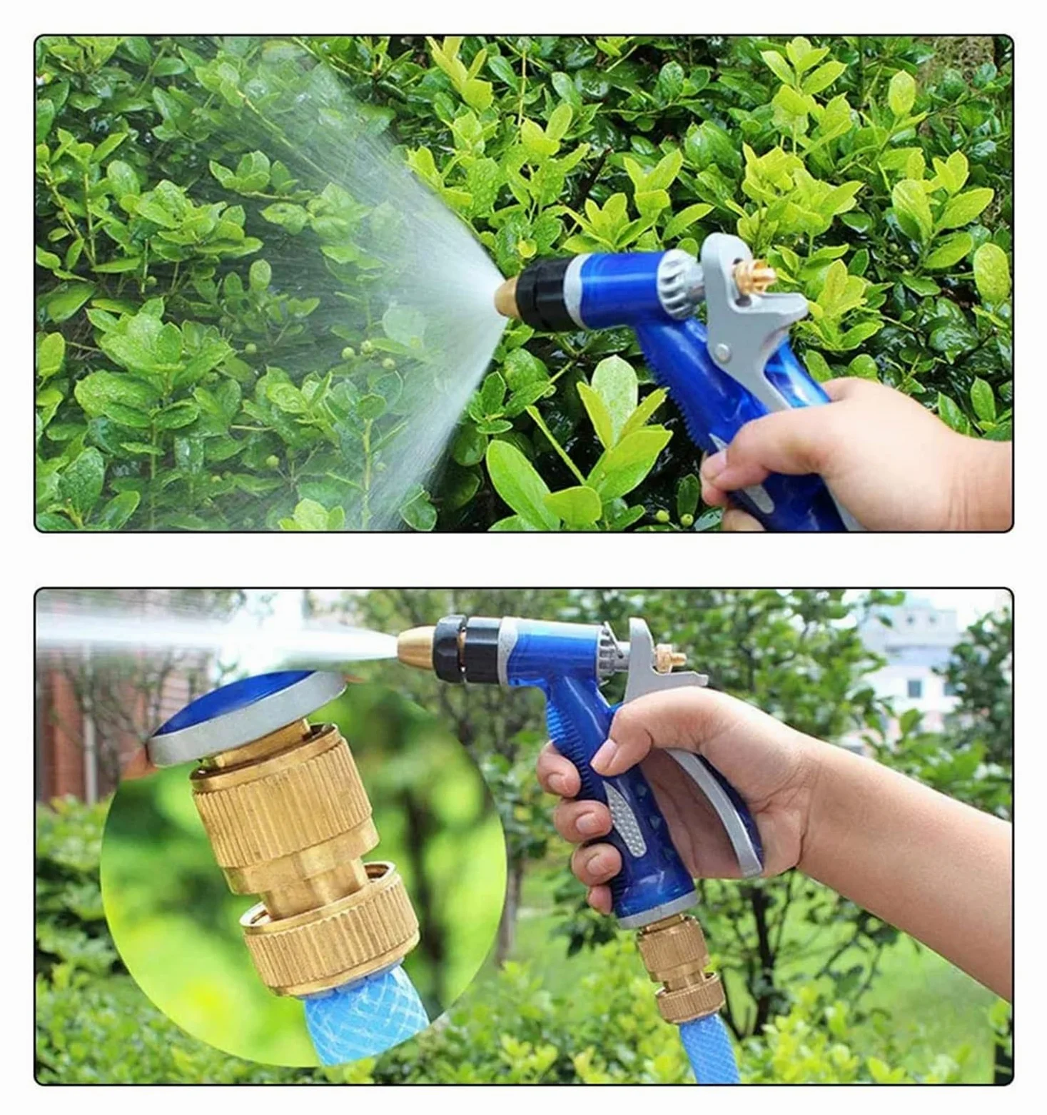 Pistolet d'arrosage avec embout multi-jets, Pulvérisateur d'eau multifonction réglable à haute pression for jardin, buse en laiton multicolore(White*10)