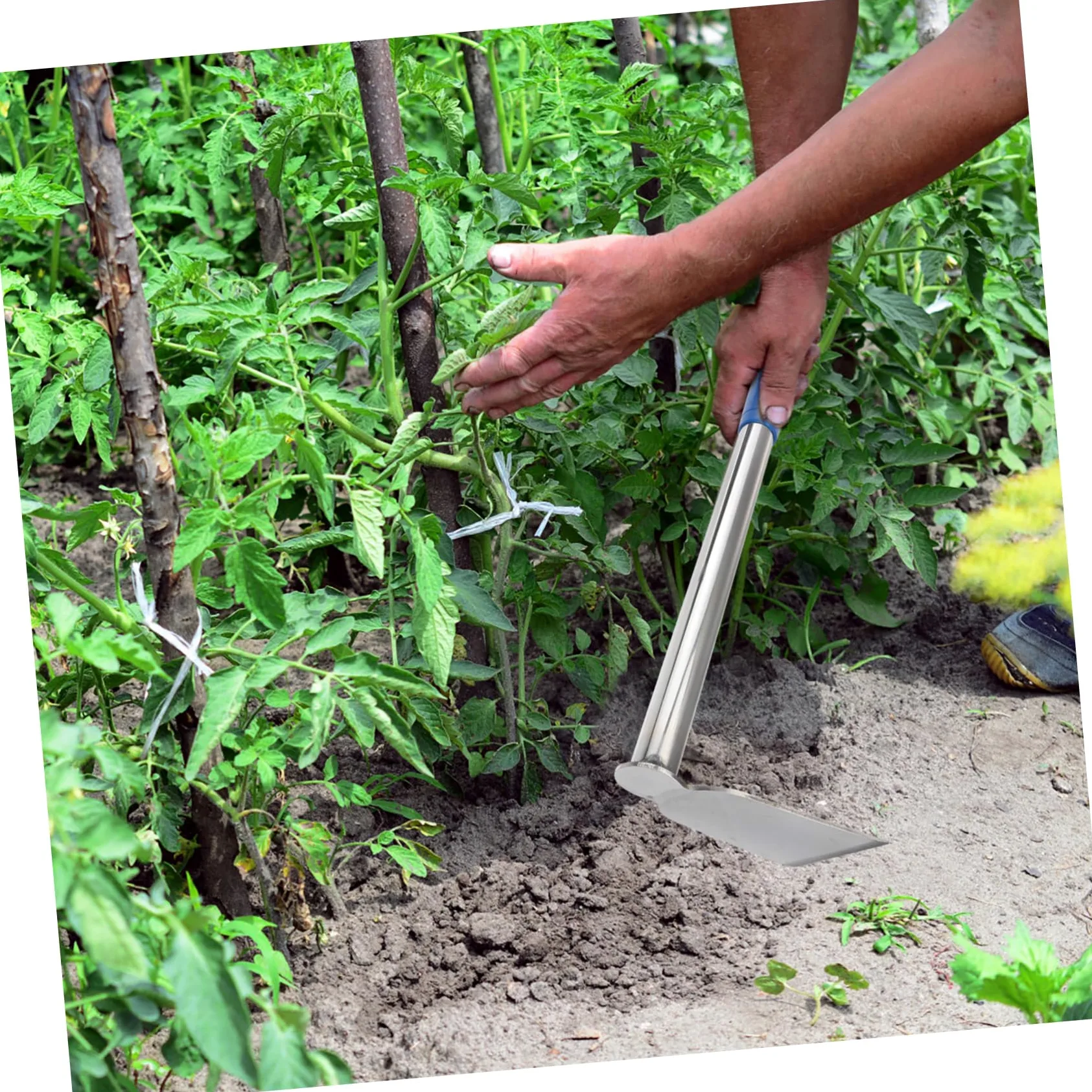 TOYANDONA 2 Pièces Houe de Jardinage Outil de binage de Jardinage houe pour Creuser Le Sol houe portative Outil d'ameublissement du Sol houe Agriculture Caoutchouc Silver