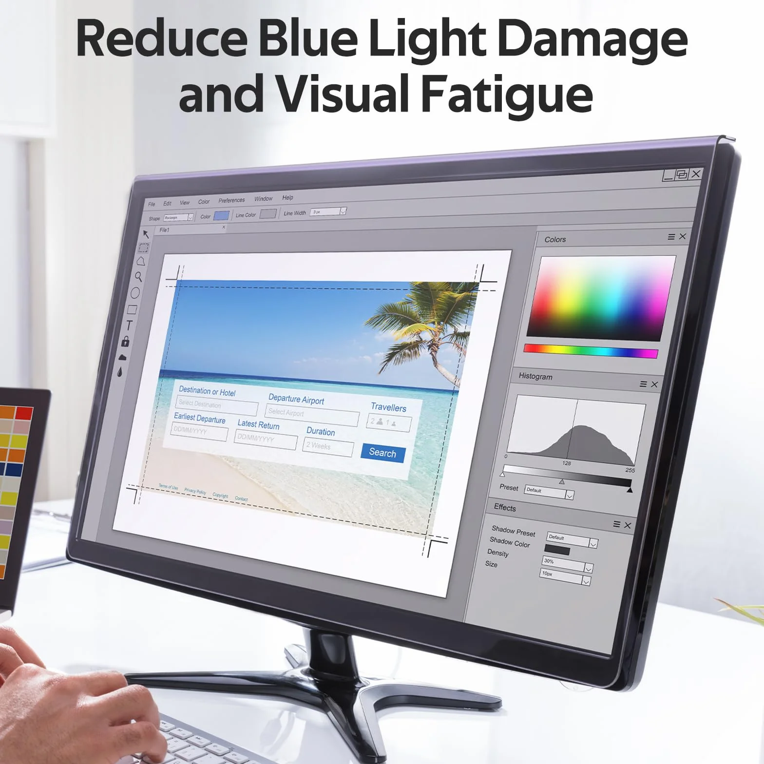 Qoosea 23-24 Pouces Protection D'écran Lumière Bleue Moniteur Ordinateur 547x320mm UV Antireflet 16:9
