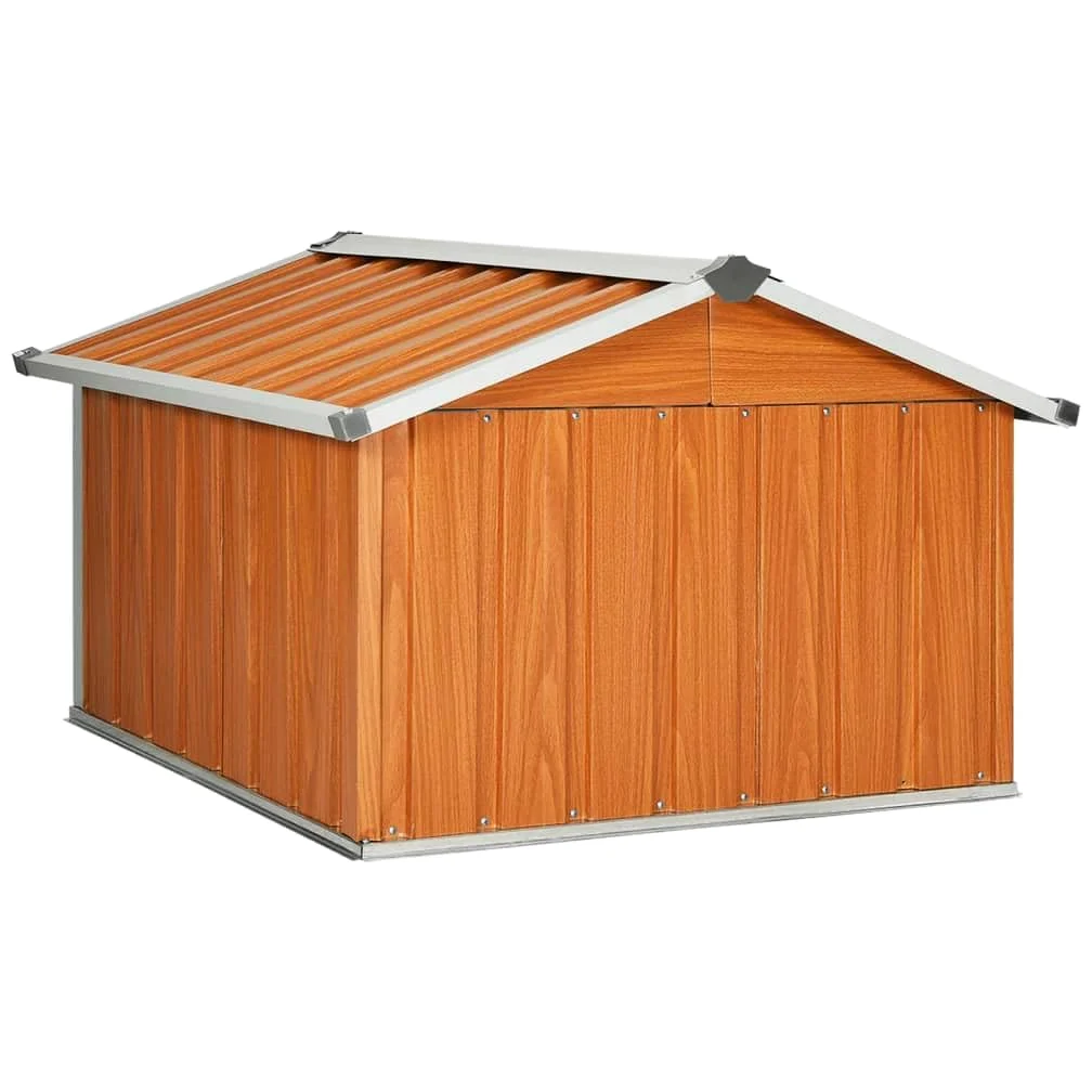 vidaXL Garage Tondeuse à Gazon 92 x 97 x 63 cm Acier galvanisé Marron