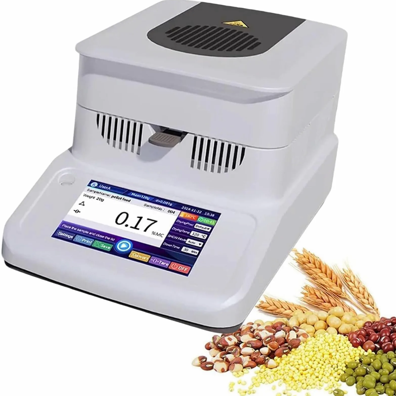 Humidimètre numérique, analyseur portable pour aliments, plantes et matériaux de construction, capacité de 120 g, lisibilité de 0,001 g, plage de température 40 à 230 °C