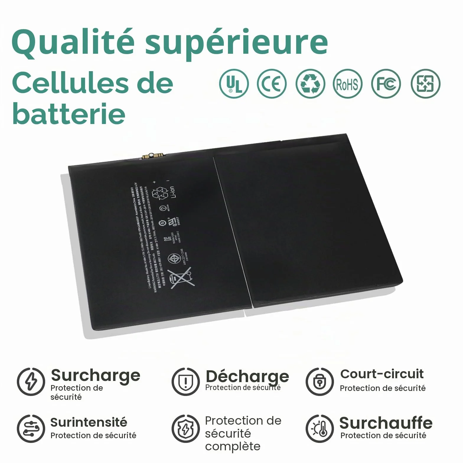 K KYUER A1484 Tablet Batterie pour iPad 5 6 7 8 9 Gen Air 1 2013
