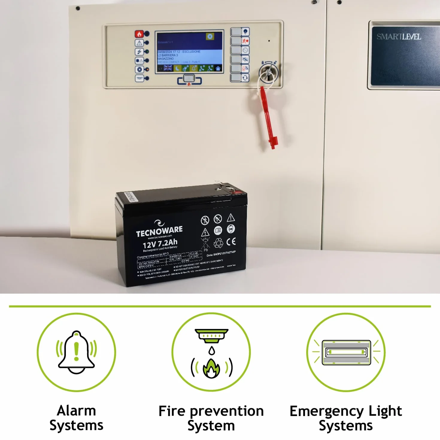 Tecnoware Batterie au plomb étanche 12 V 7,2 Ah