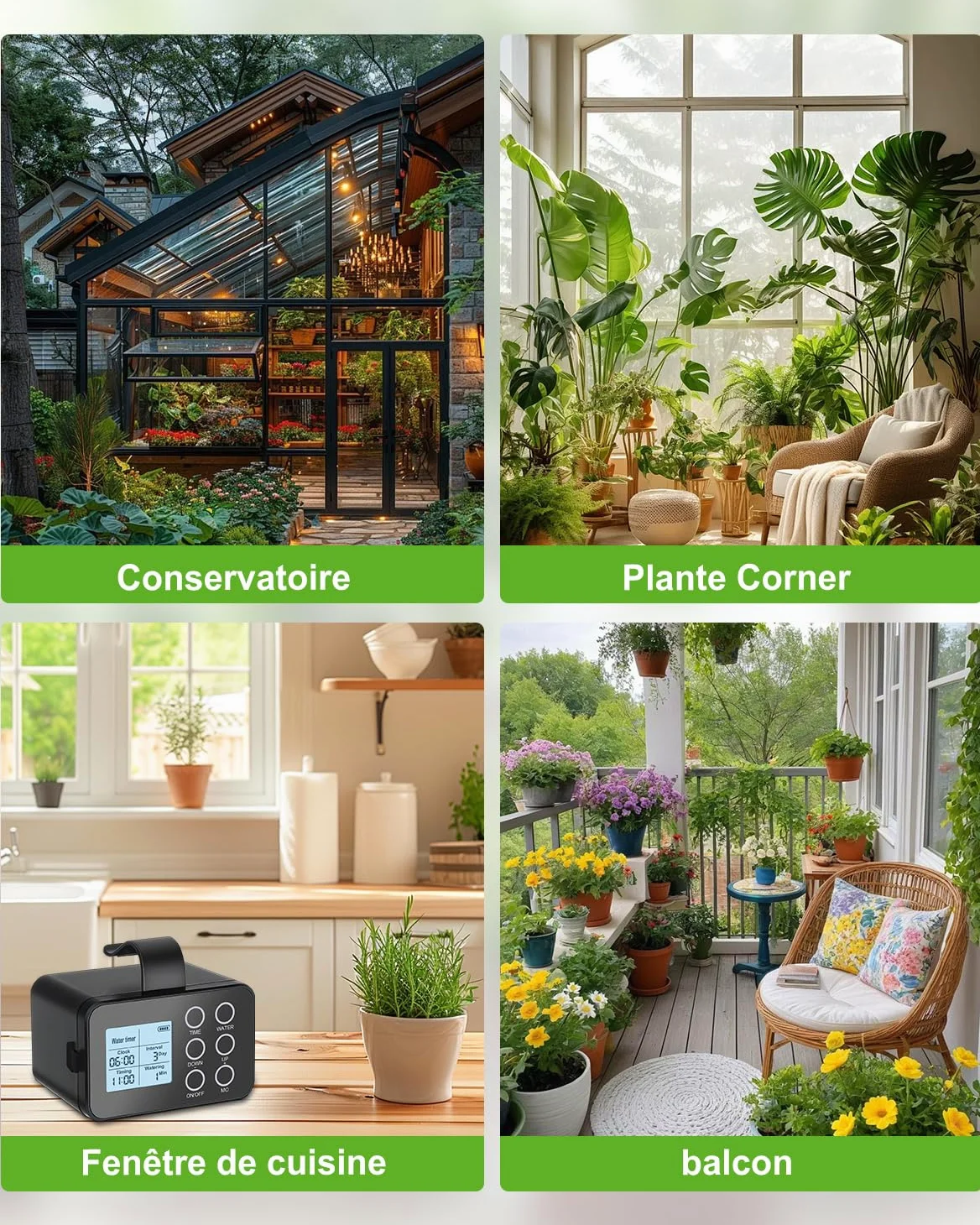Système D'Arrosage Automatique,[15 Pots & Facile À Utiliser]Tipkook 2600mAh | Arrosage Automatique Interieur,Écran LED,Type-C,Économie D'Eau 70%,Minuterie Programmable pour Intérieur,Jardin,Balcon