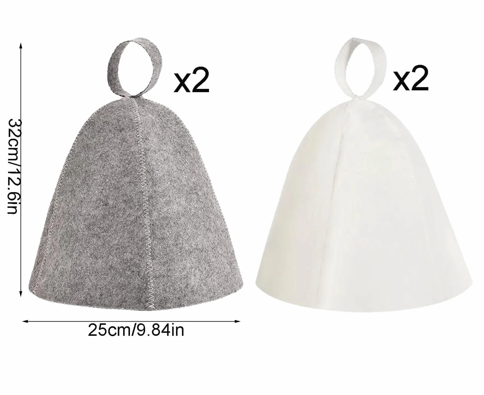 Bonnet de Sauna en Feutre Anti-Chaleur Gris + Blanc