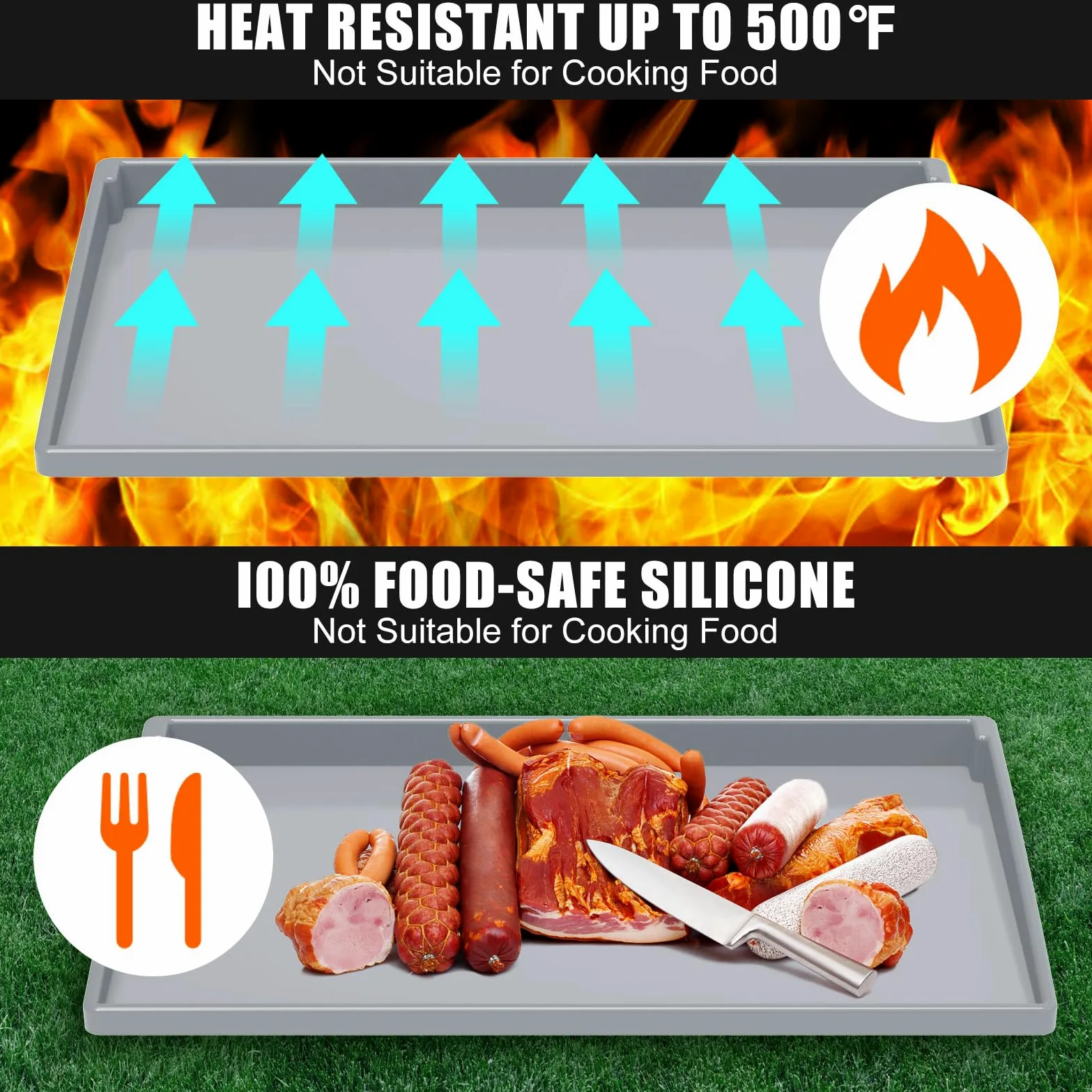 Tapis de cuisson en silicone pour Blackstone – 71,1 cm – Couverture complète robuste de qualité alimentaire pour toutes les saisons
