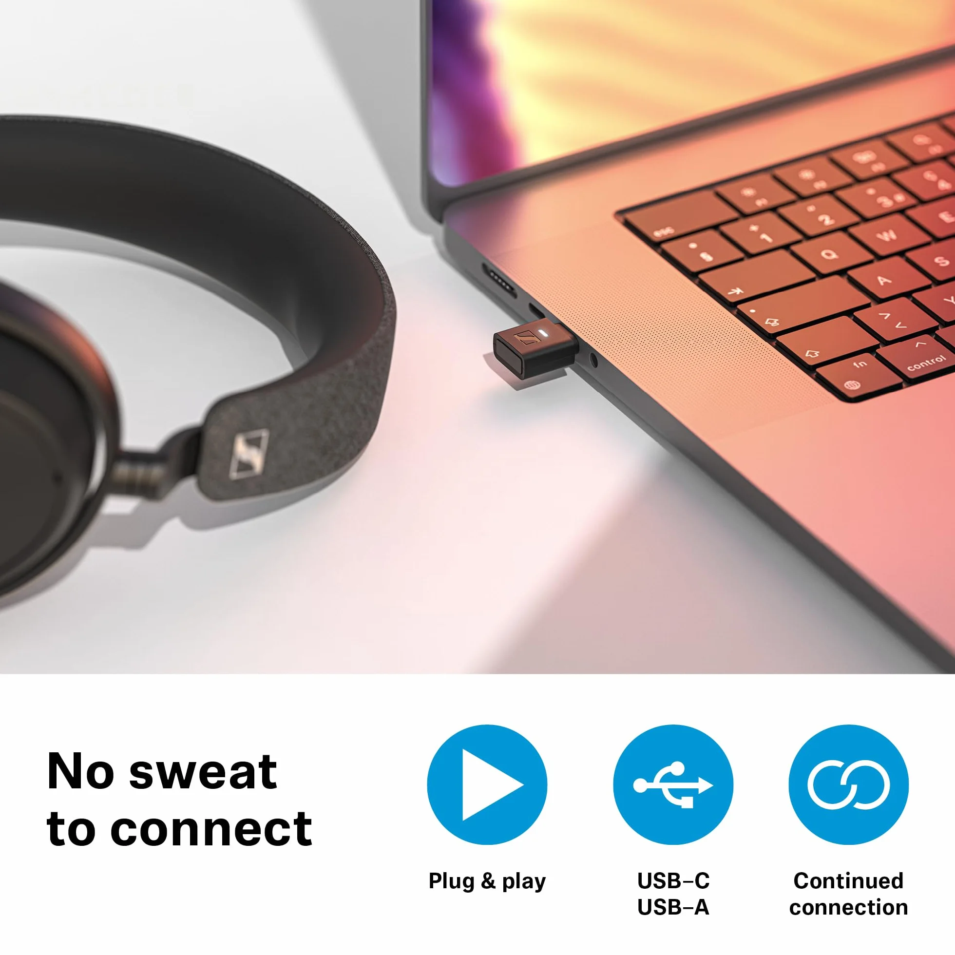 Sennheiser BTD 700 Port aptX Lossless Auracast Émetteur Bluetooth 5.4 USB-C USB-A