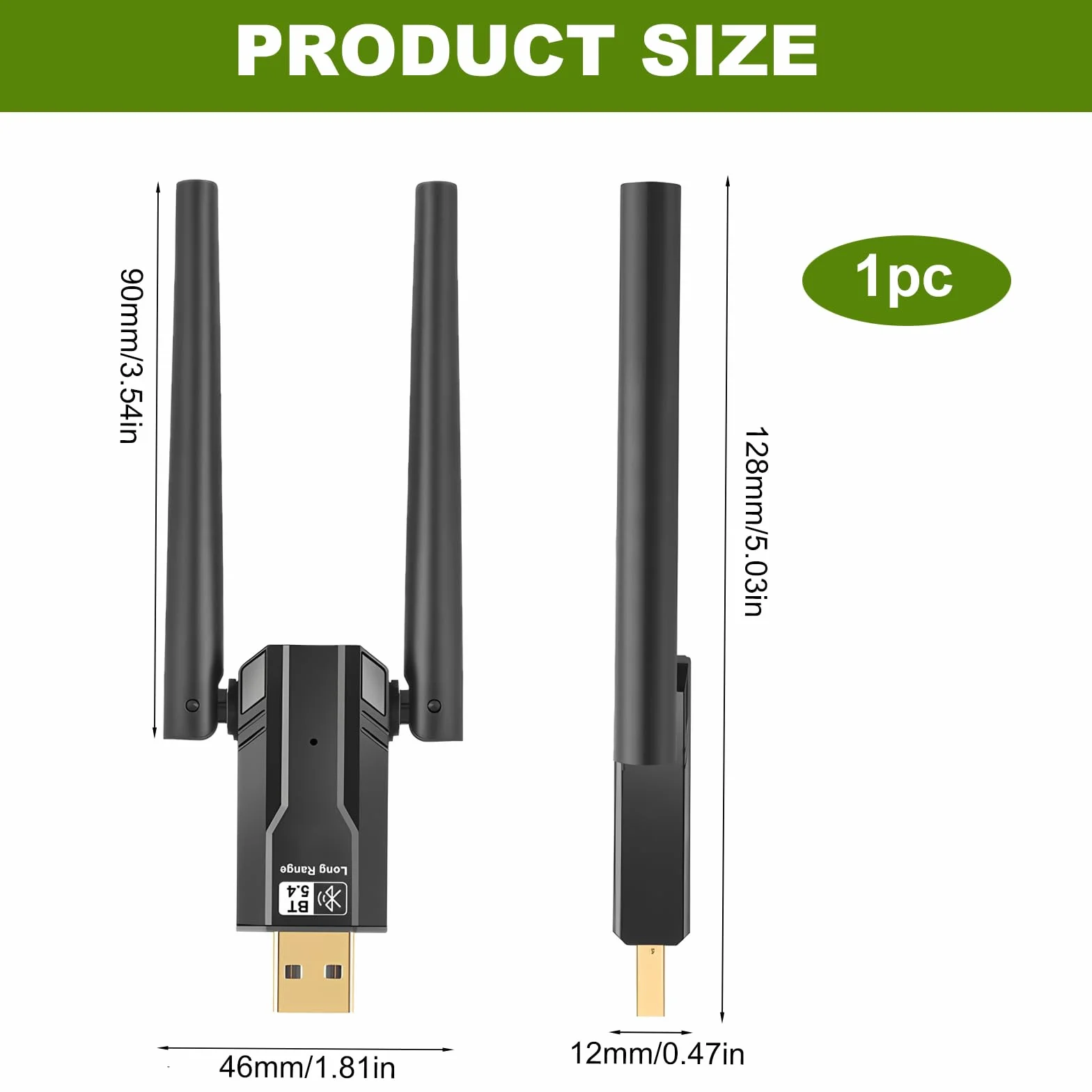 Dongle USB Bluetooth 5.4 pour PC, 150M Clé Bluetooth Plug and Play Windows 11 10 8.1 7