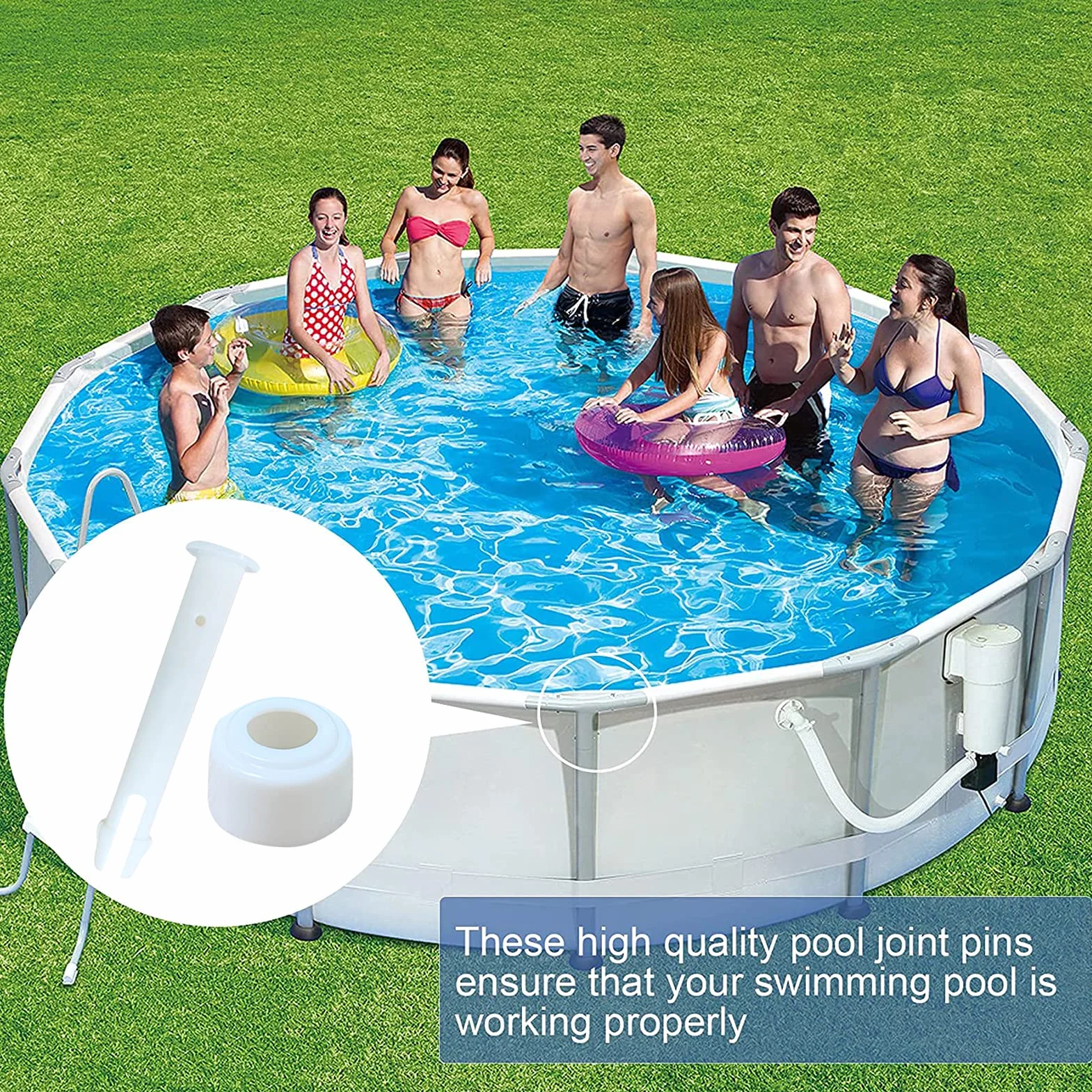 Goupilles De Piscine en Plastique 24 pcs, Broche pour Cadre de Piscine, Joints de Rechange