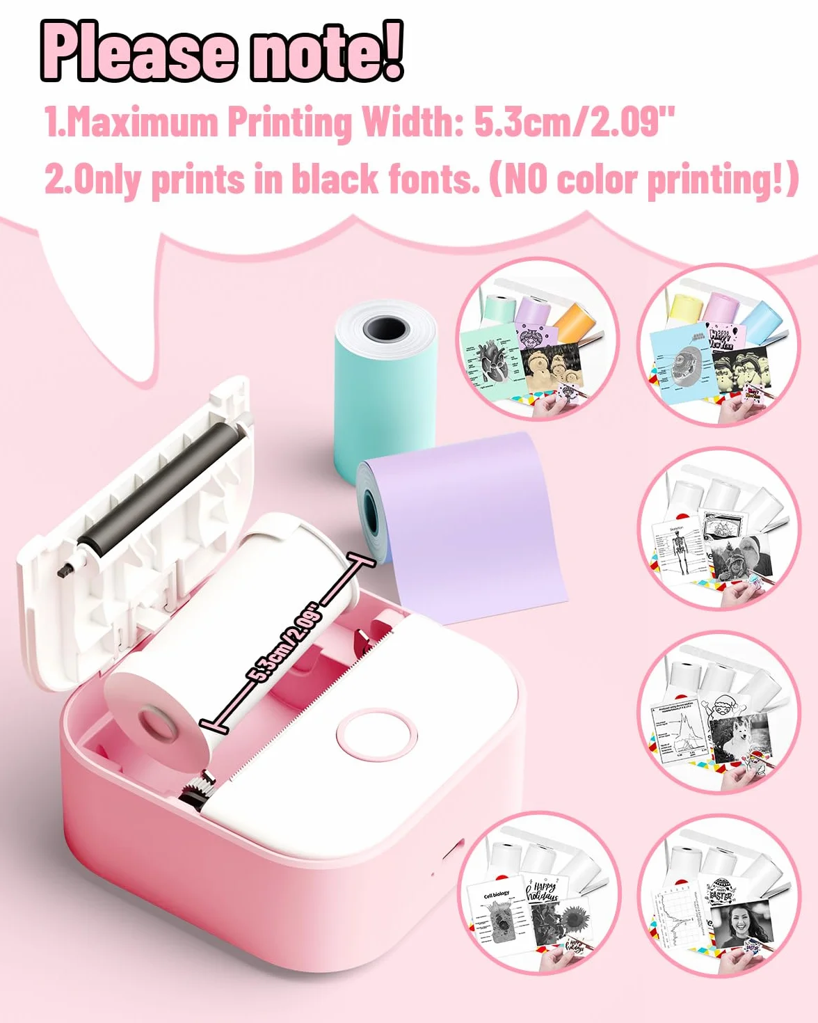 Phomemo T02 Mini Imprimante Portable Bluetooth Thermique pour iOS Android