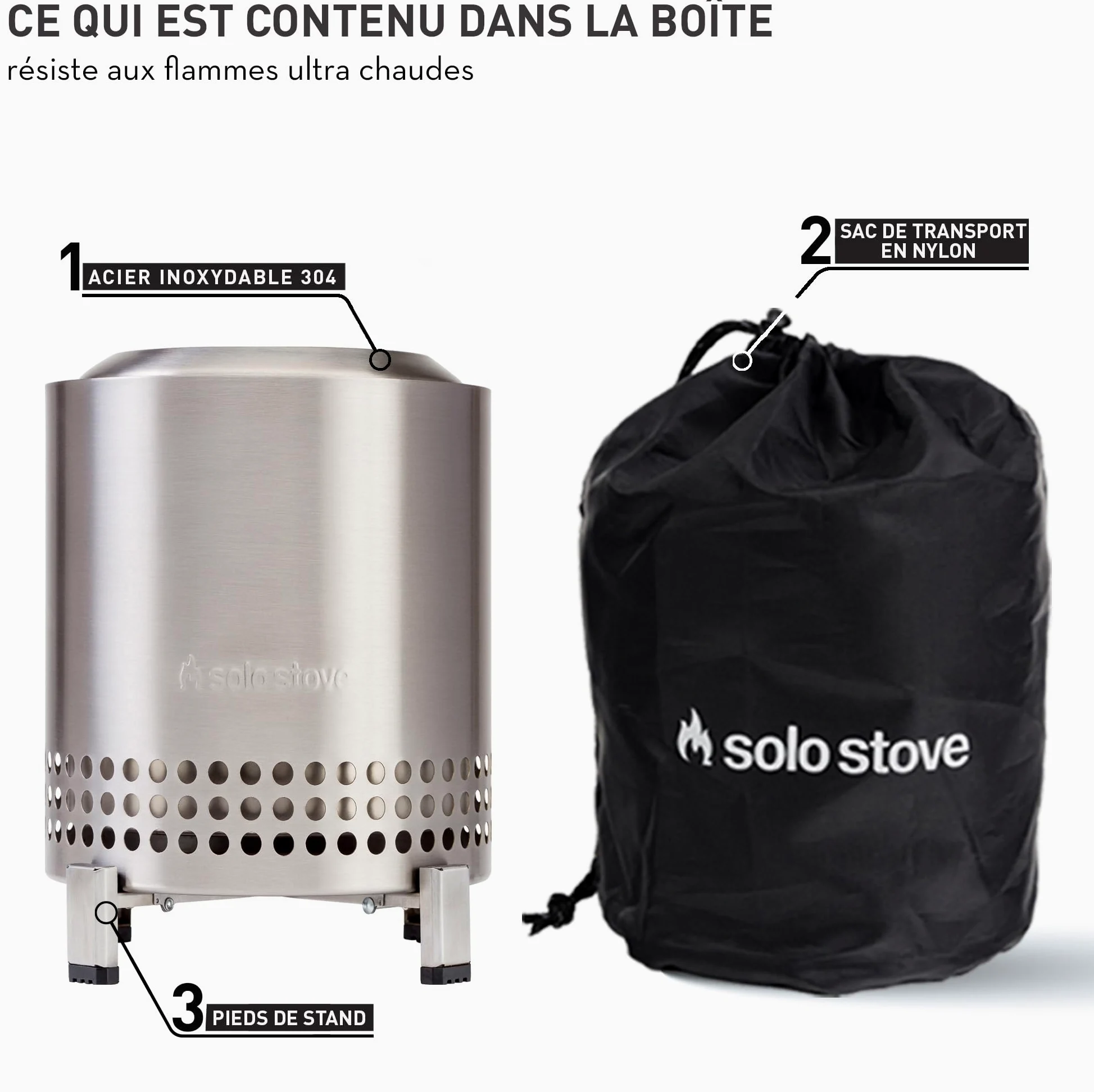 Solo Stove Brasero de Table Mesa XL | Mini cheminée d'extérieur à Faible dégagement de fumée, par des granulés ou du Bois, Acier Inoxydable, avec Support, Sac de Transport, 21,8 x 17,8 cm, 1 kg