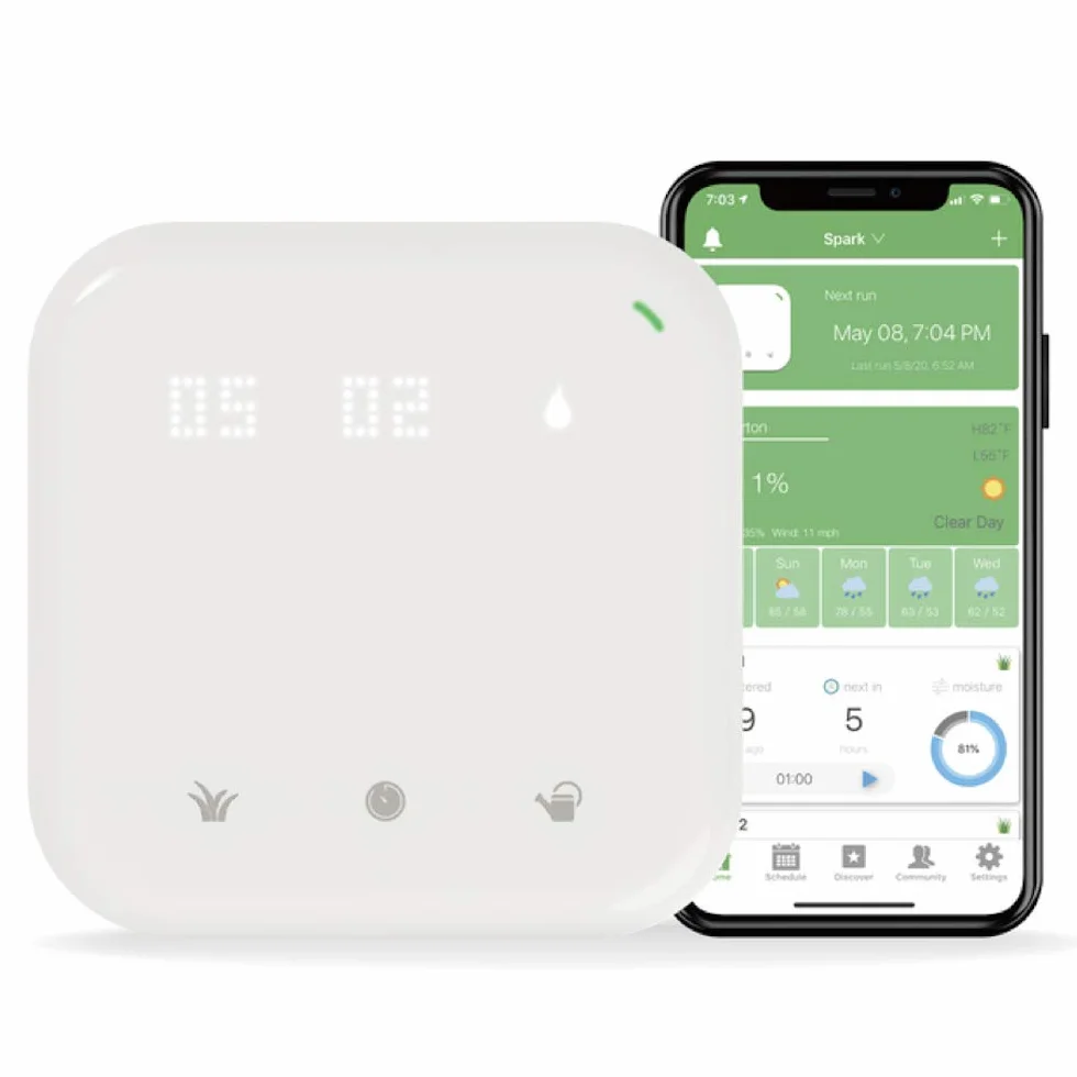 Netro Contrôleur d'arroseur intelligent Spark, WiFi, fonction météo, accès à distance (16 zones)