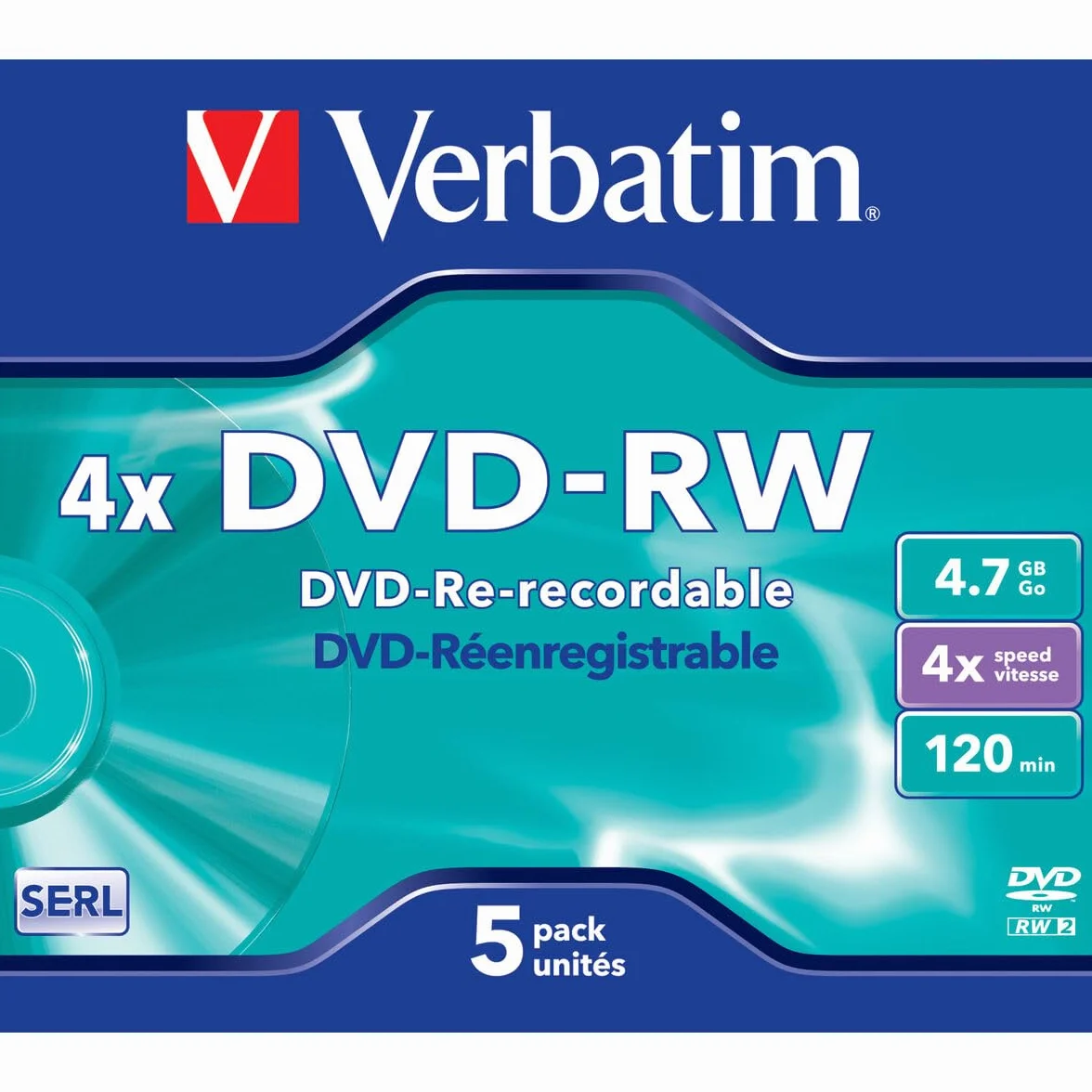 Verbatim DVD-RW Matt Silver 4,7 Go DVD+R