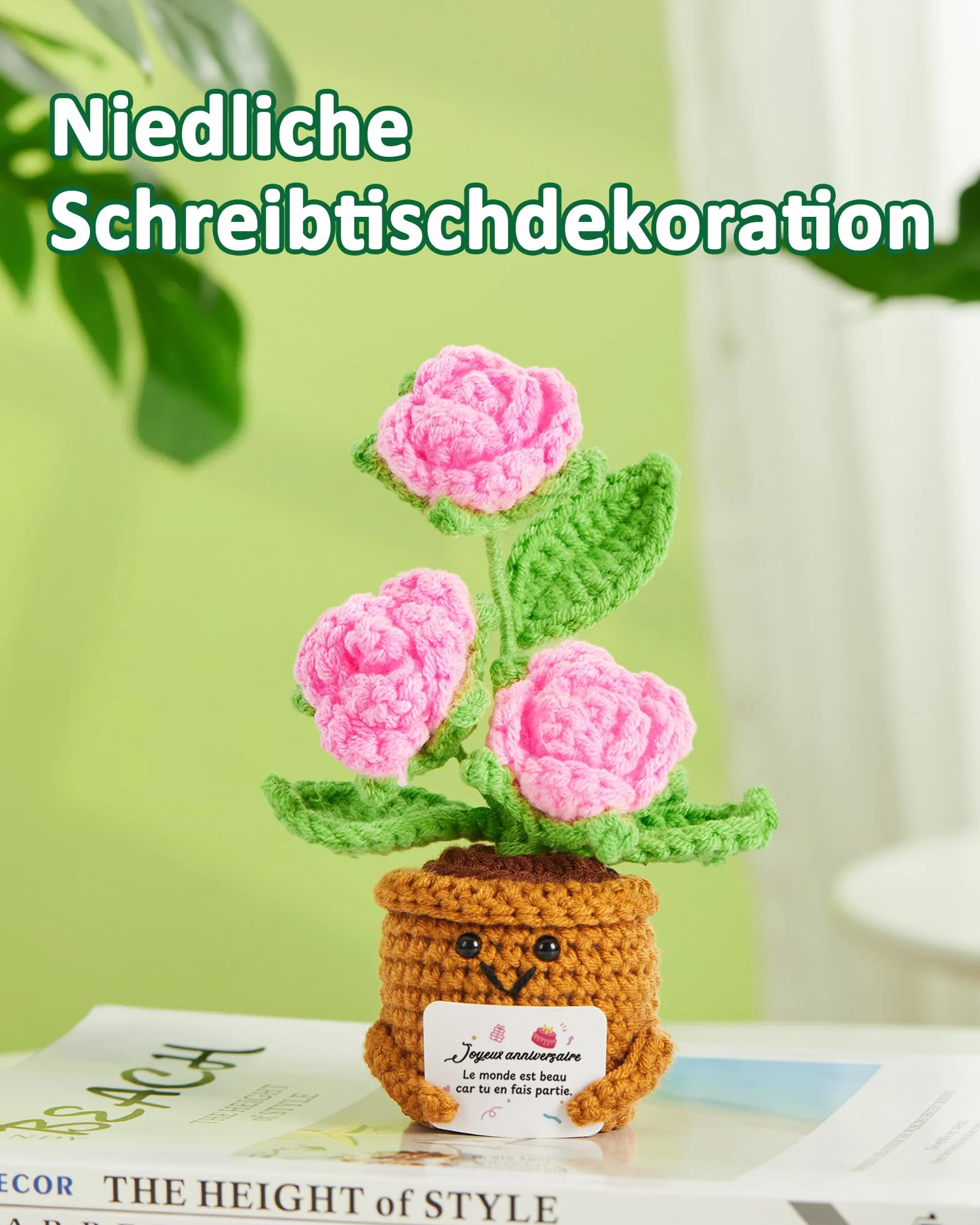 Cadeau Anniversaire Femme Personnalisé Rose Au Crochet Original Idee Motivation Positive 18 30 40 50 60 70 Ans