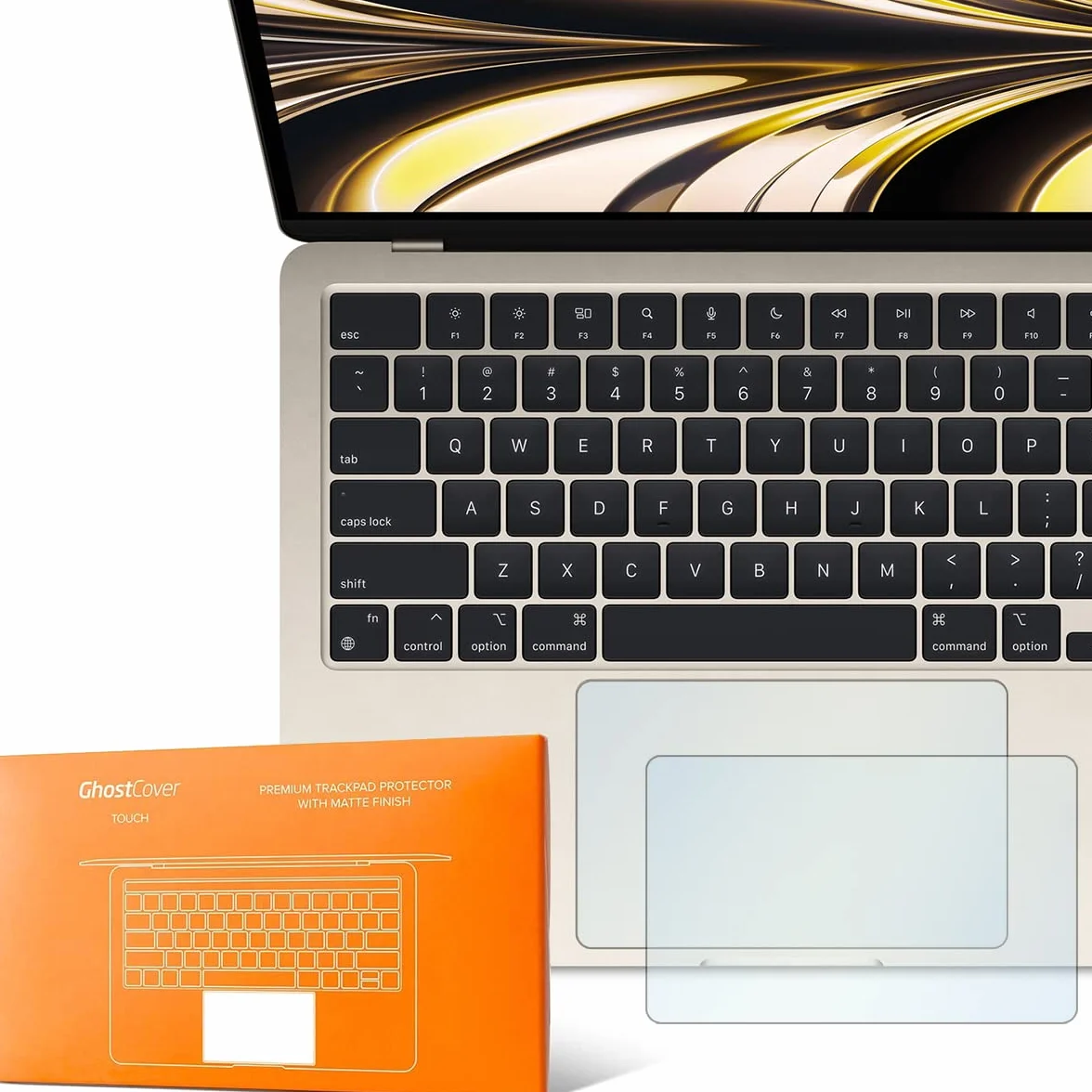 GhostCover Touch Protecteurs de Trackpad Premium Compatible MacBook Air 13" 2025 2024 2022 M4/M3/M2 Lot de 2 Transparent Mat