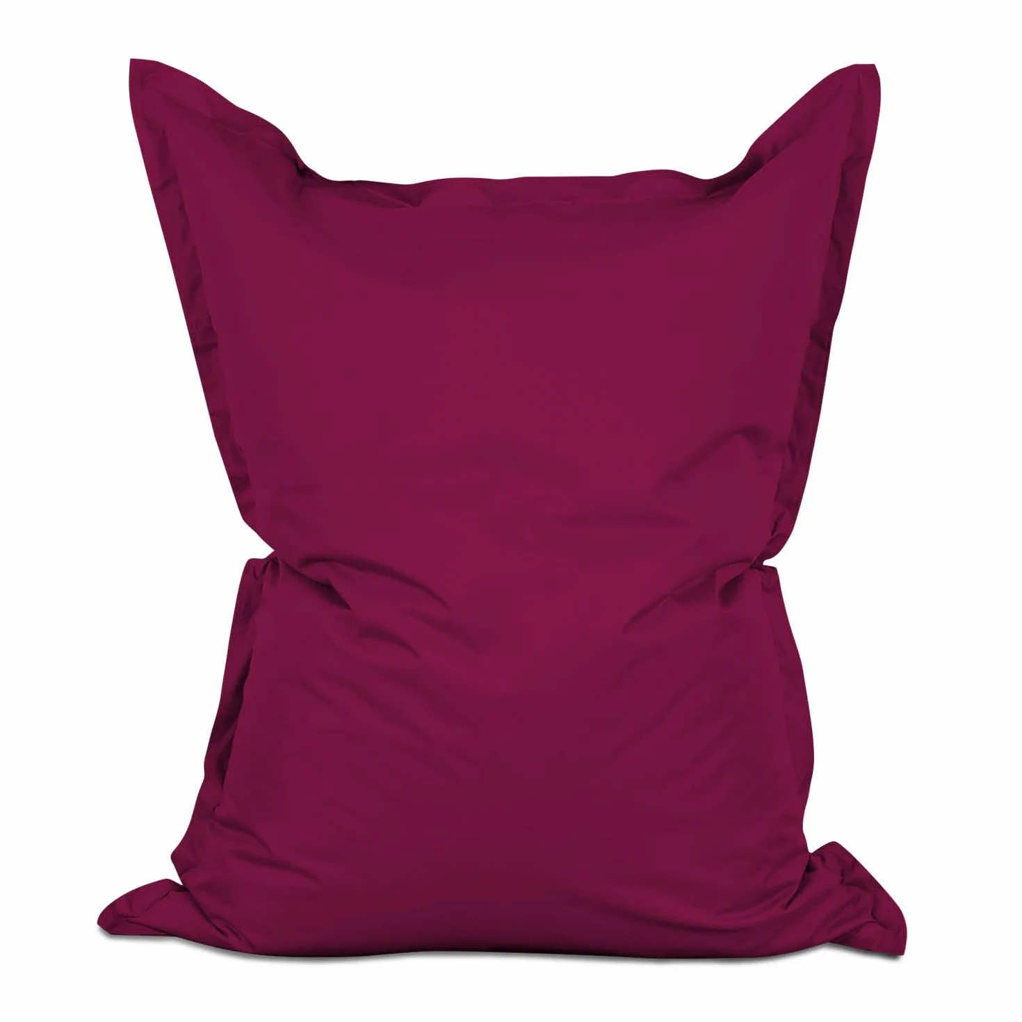 Lumaland Pouf géant XXL 140 x 180 cm Coussin de couchage imperméable avec perles EPS Bean Bag housse lavable Vin rouge