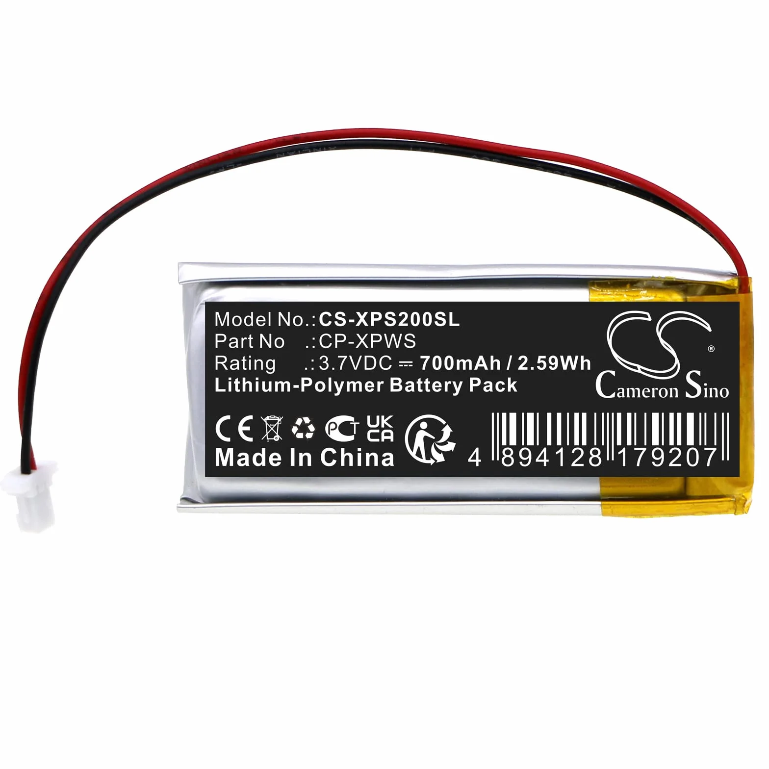 Batterie 700mAh Compatible avec XP Deus MI-4 MI-6 WS1 WS2 WS3 WS4 WS5 remplace CP-XPWS