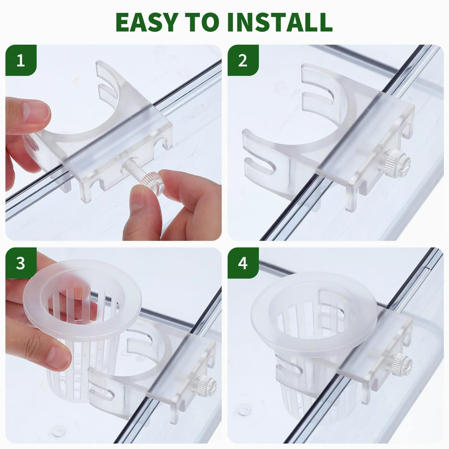 SUPVOX Lot de 4 supports de plantes à suspendre pour aquarium avec ventouses – Paniers de plantes pour aquarium et décoration d'aquarium