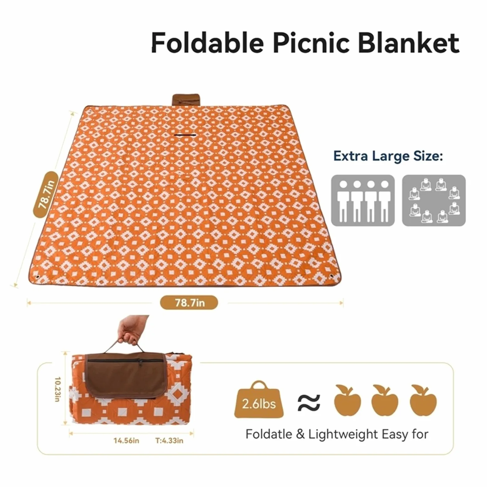 1 Tapis de Pique-Nique épais et Pliable à Motif Floral Extra Large.(1)