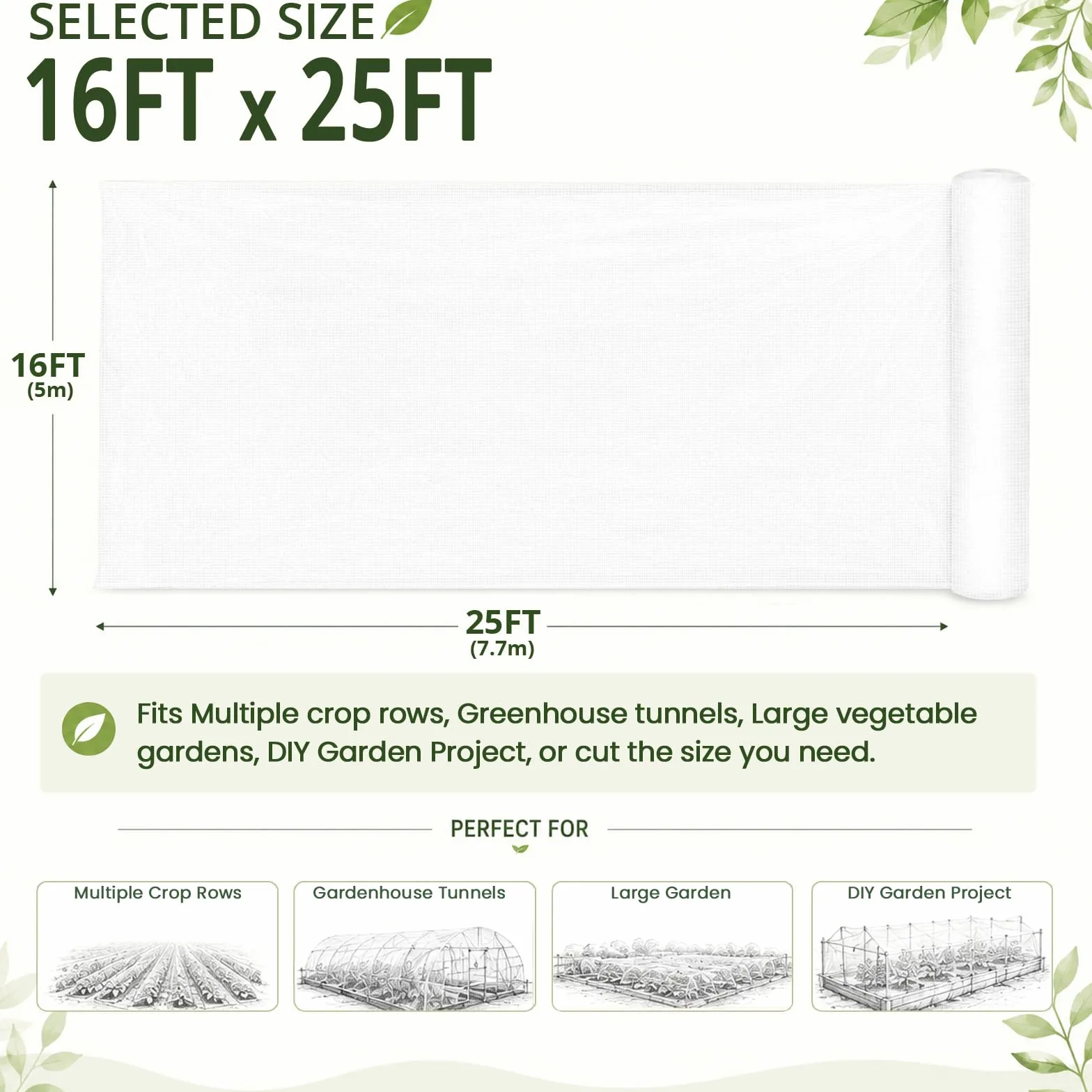Gardeningwill 5 x 7,7 m Mosquito Bug Insect Filet Anti-Oiseaux Barrière de Chasse Store Filet de Jardin pour protéger Vos Plantes Fruits Fleur