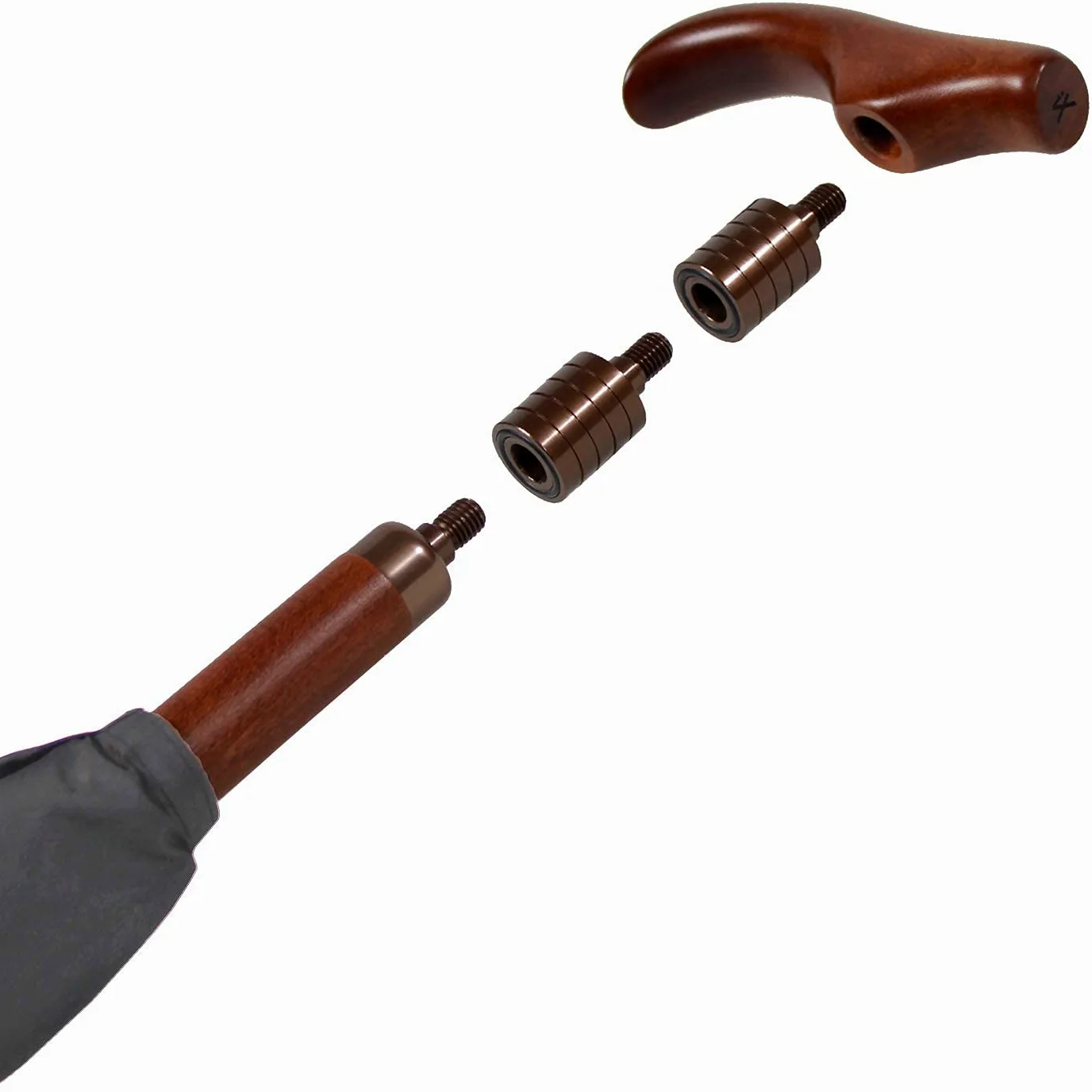 iX-brella Parapluie de support réglable en hauteur avec poignée en bois