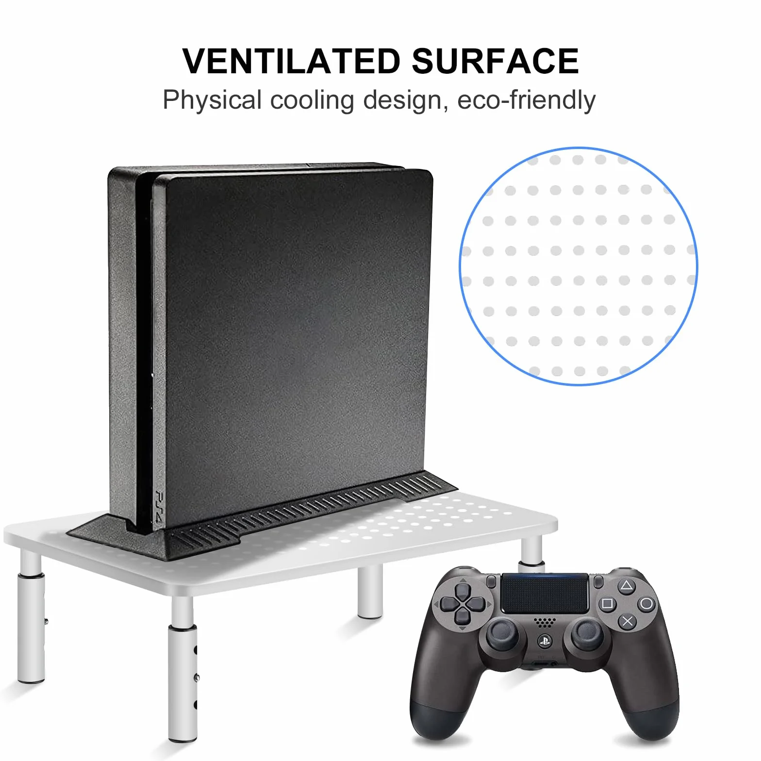Suptek Rehausseur Écran PC Bureau 370x235mm Support Moniteur Ergonomique 3 Hauteurs Réglables jusqu'à 20 kg Blanc